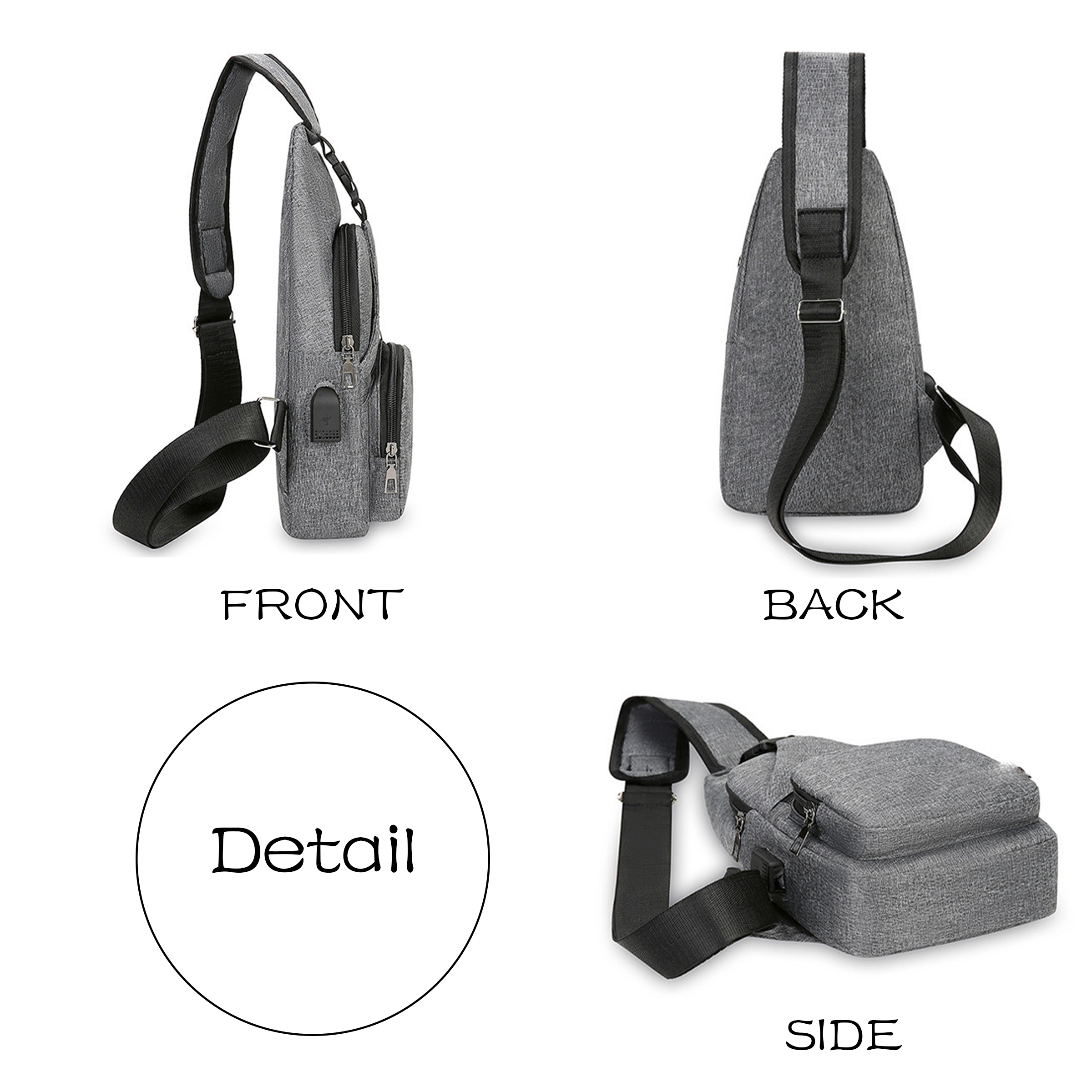 Canvas Portable And Minimalist Men'S Chest Bag 3