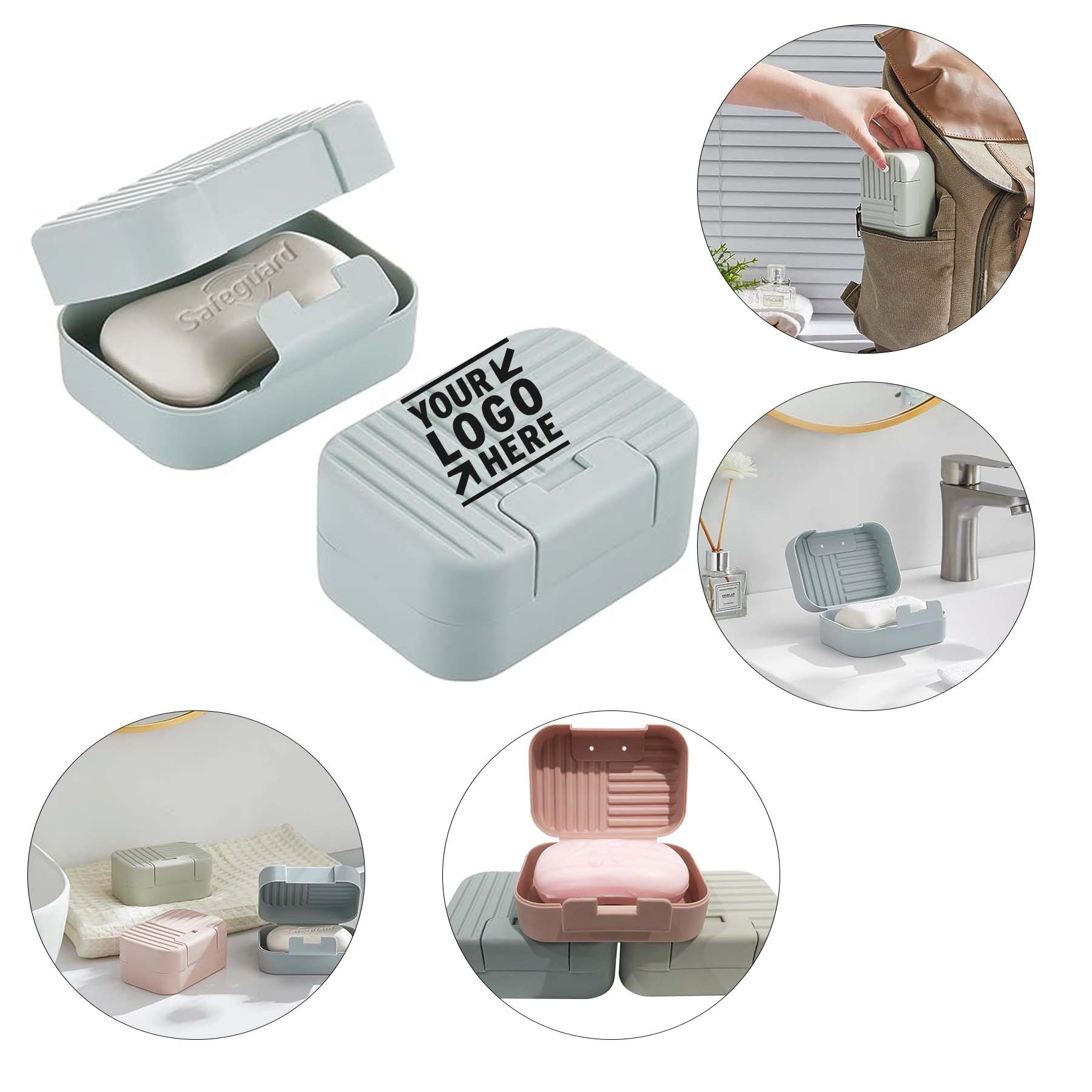 Outdoor Travel Portable Bar Soap Container Dish with Lid 2