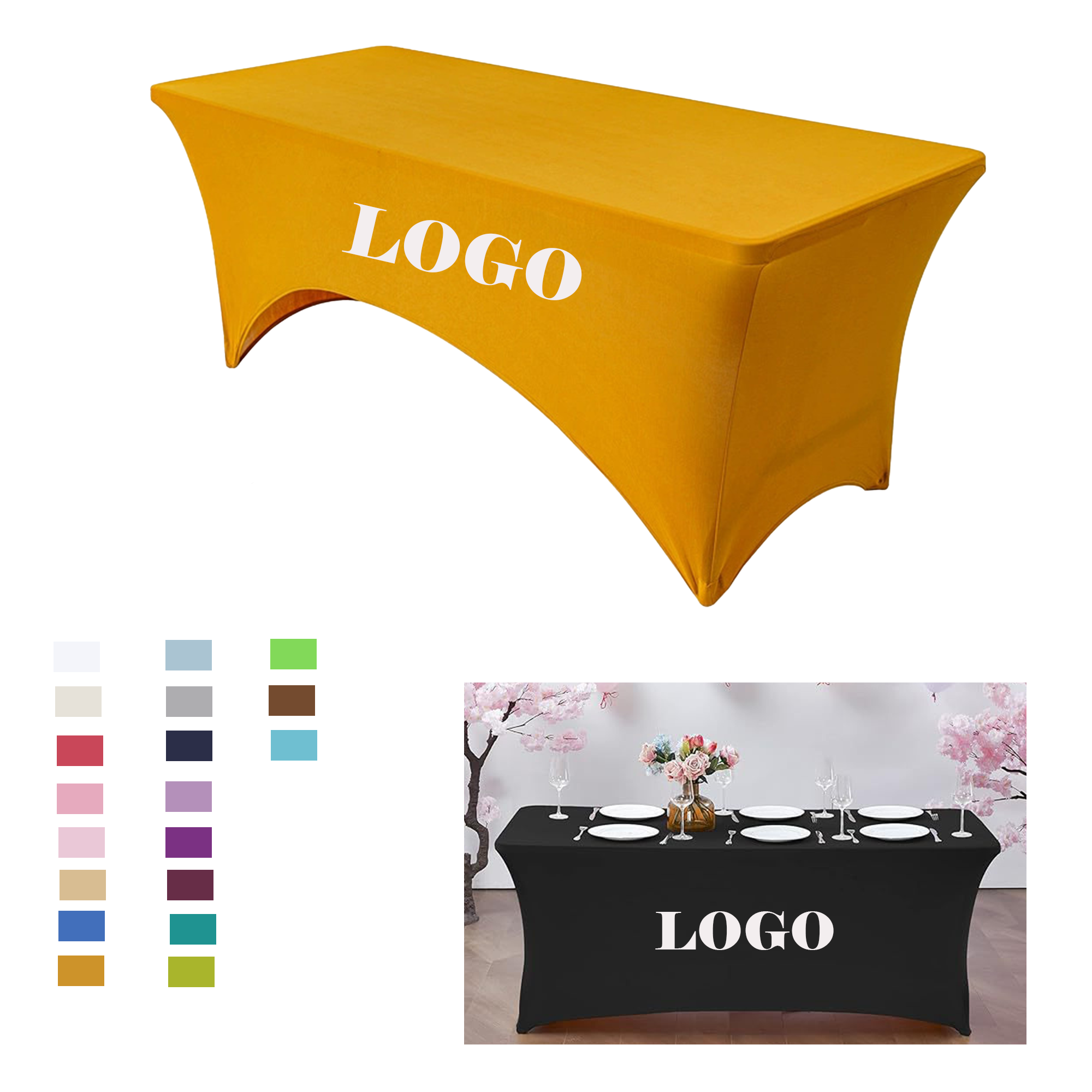 Durable 6FT Polyester Stretch Table Cover 2
