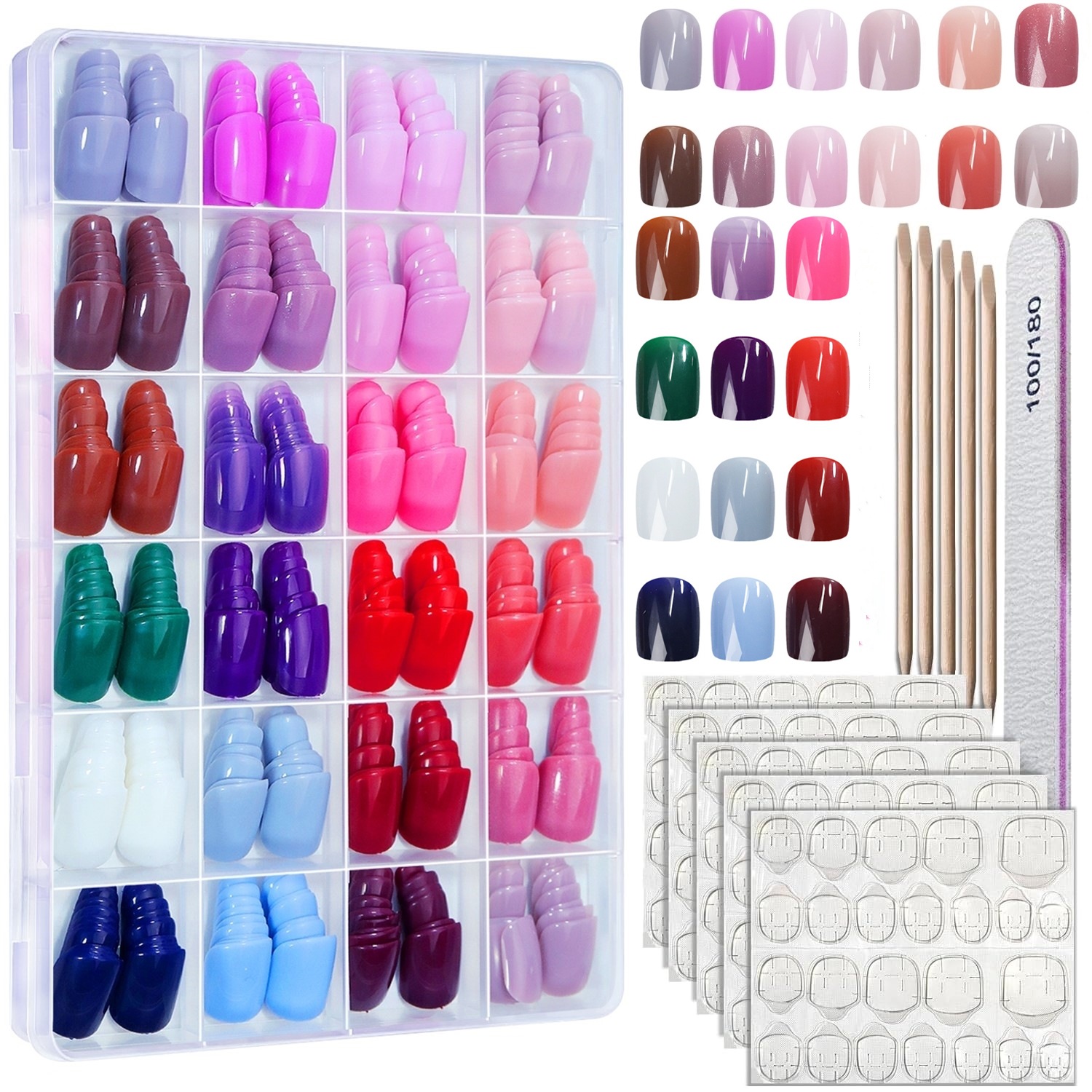 576PCS Press on Nails Almond 4