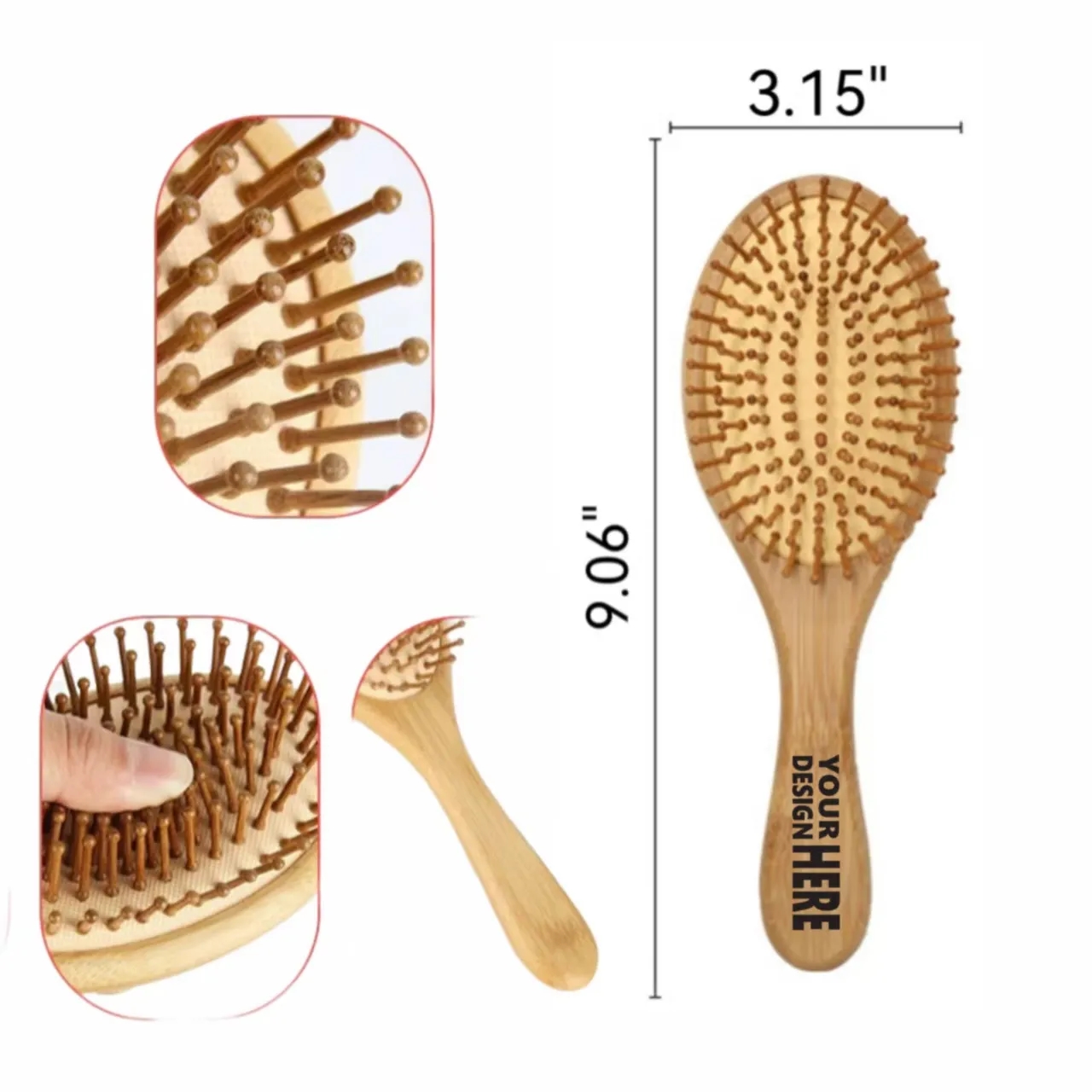 Personalized Engraved Wooden Air Cushion Hair Brush 1