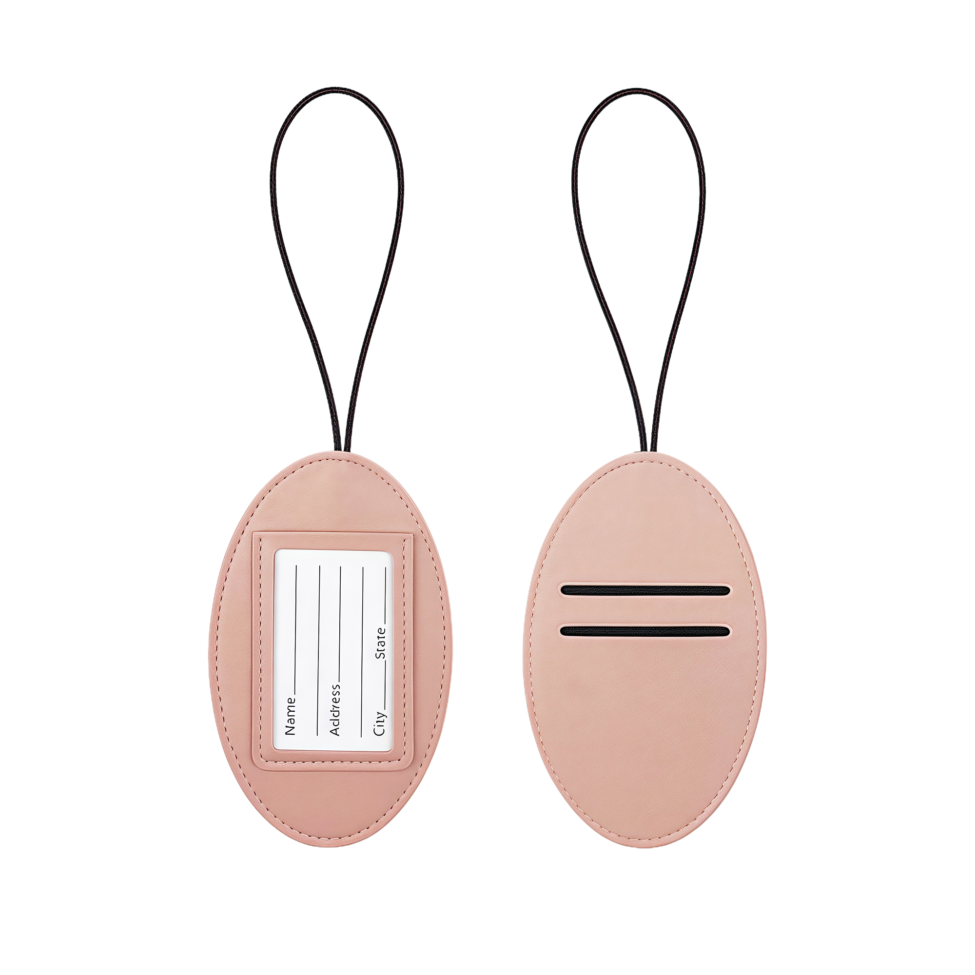 Elastic Oval Luggage Tag with PU Leather 7