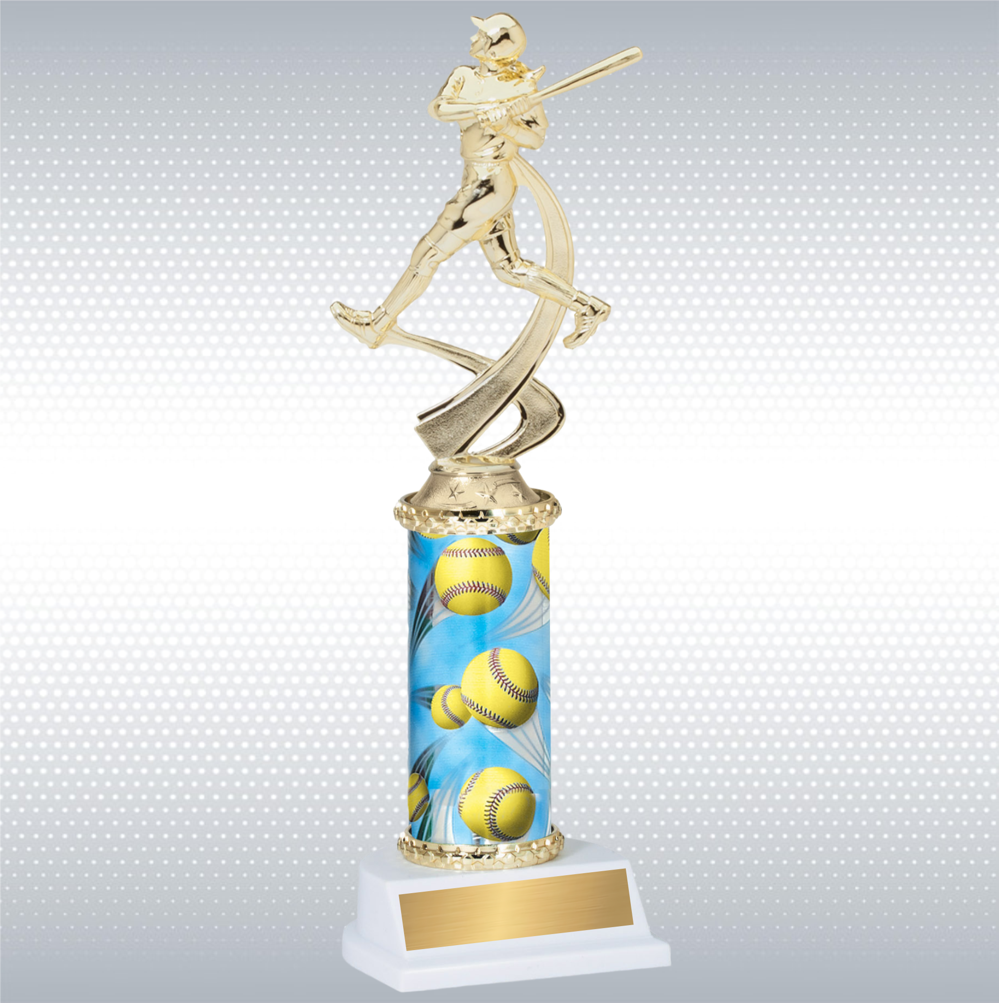Assembled Female Softball Trophy w/ White Base 4
