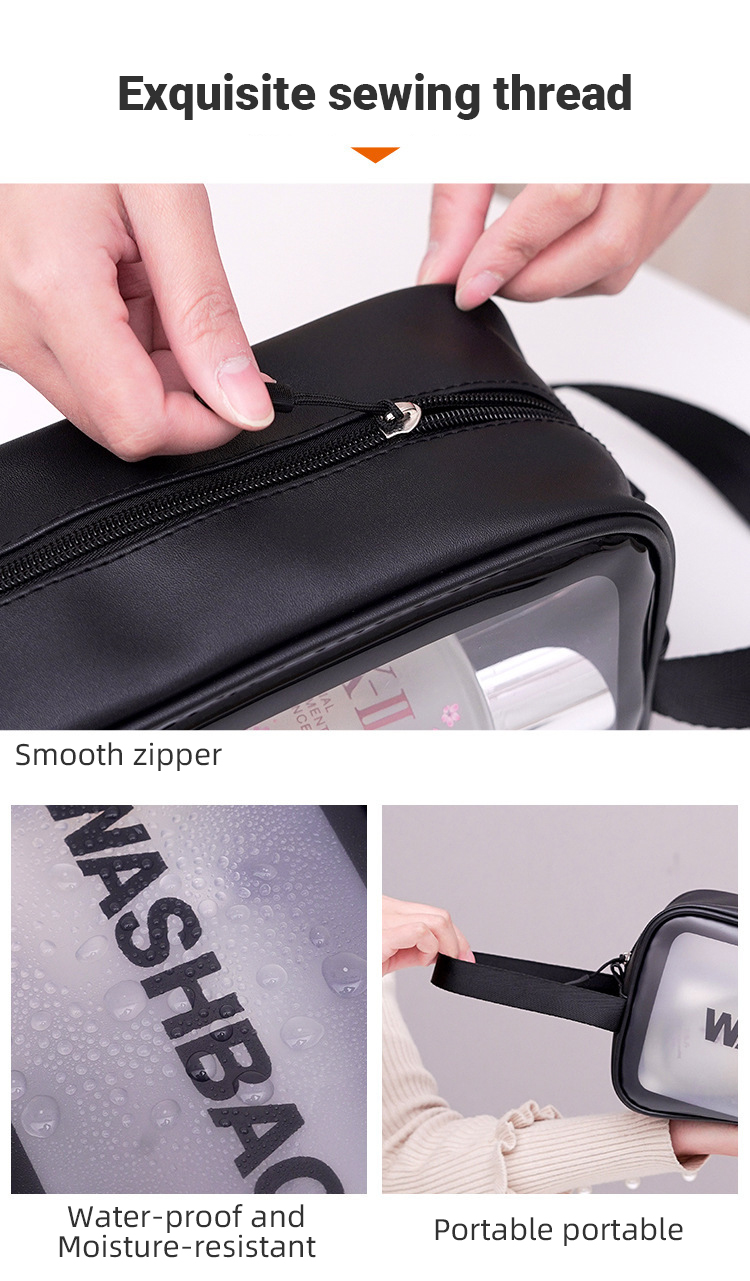 Waterproof, Transparent Cosmetic Bag Large Capacity Wash Bag 6