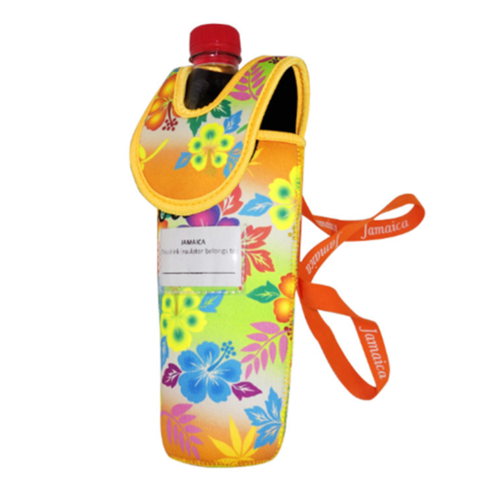 Neoprene Water Bottle Sleeve Coolie w/Strap, custom koozie with logo imprint 7