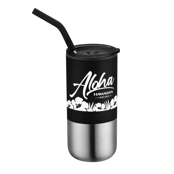 Destin 16oz Double Wall Tumbler w Straw 10