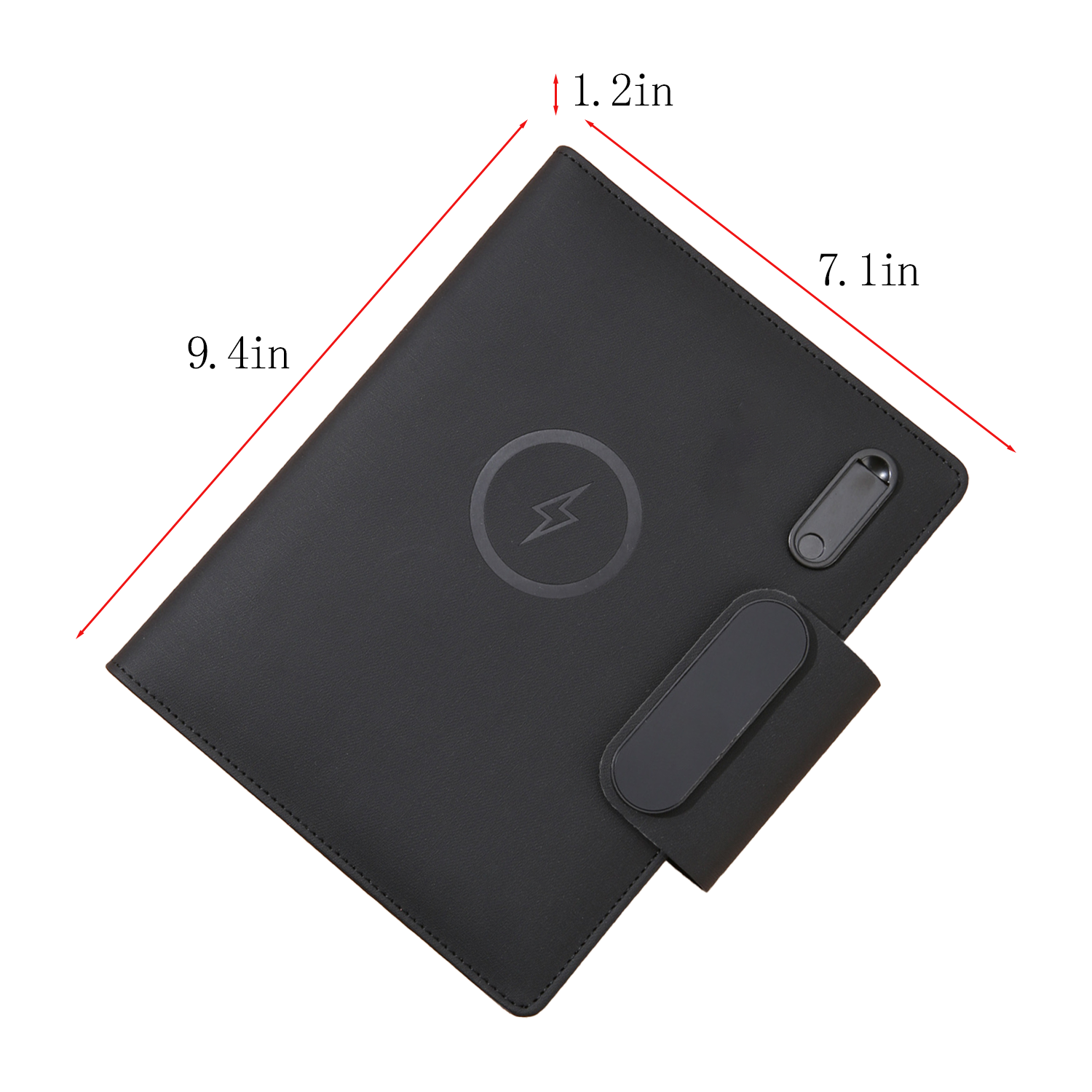 PU Leather Padfolio Folder w/ Wired Charging 5
