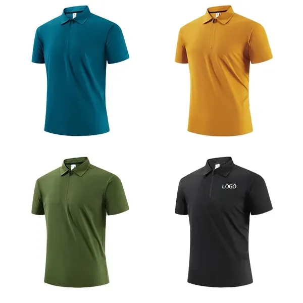 Quick-Dry Half-Zip Stand Collar Polo Shirt 3