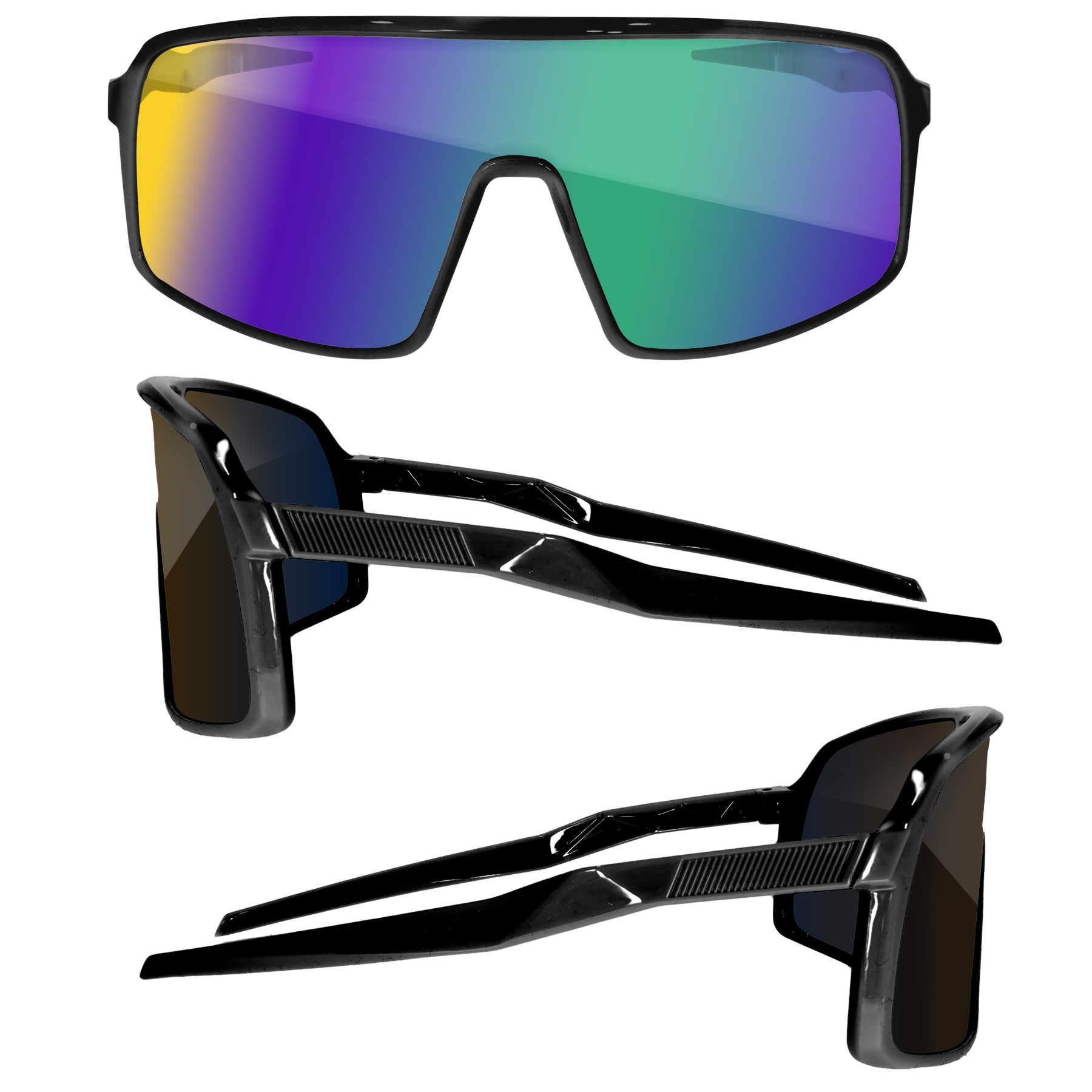Sport Viper Mirror Sunglasses w/ 1 Color Lens Imprint 8