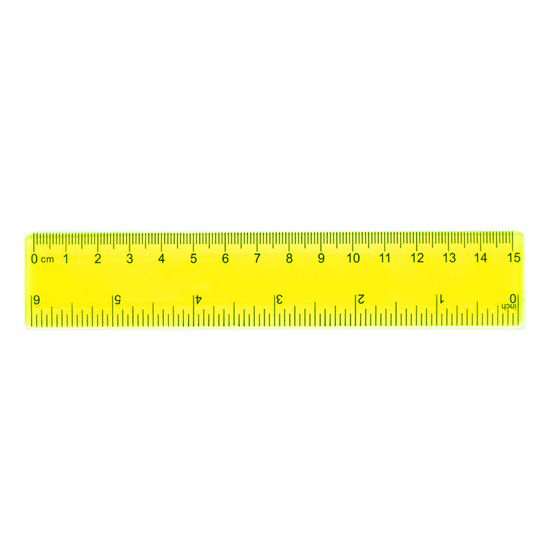 Plastic Transparent Straight Ruler Flexible Shatter Resistant 6" X 1.2" 10