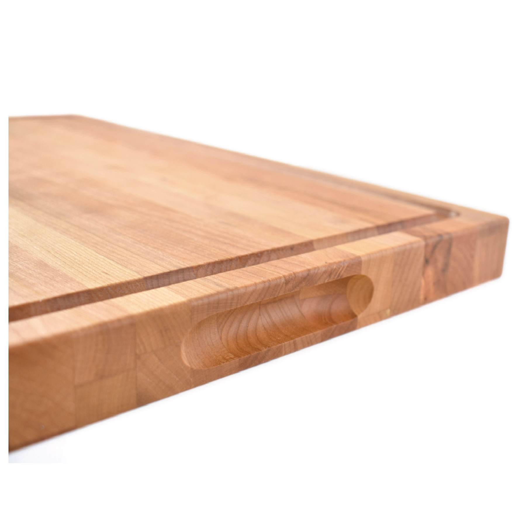 12" x 18" x 1 1/4" Cherry Butcher Block with Juice Groove 2