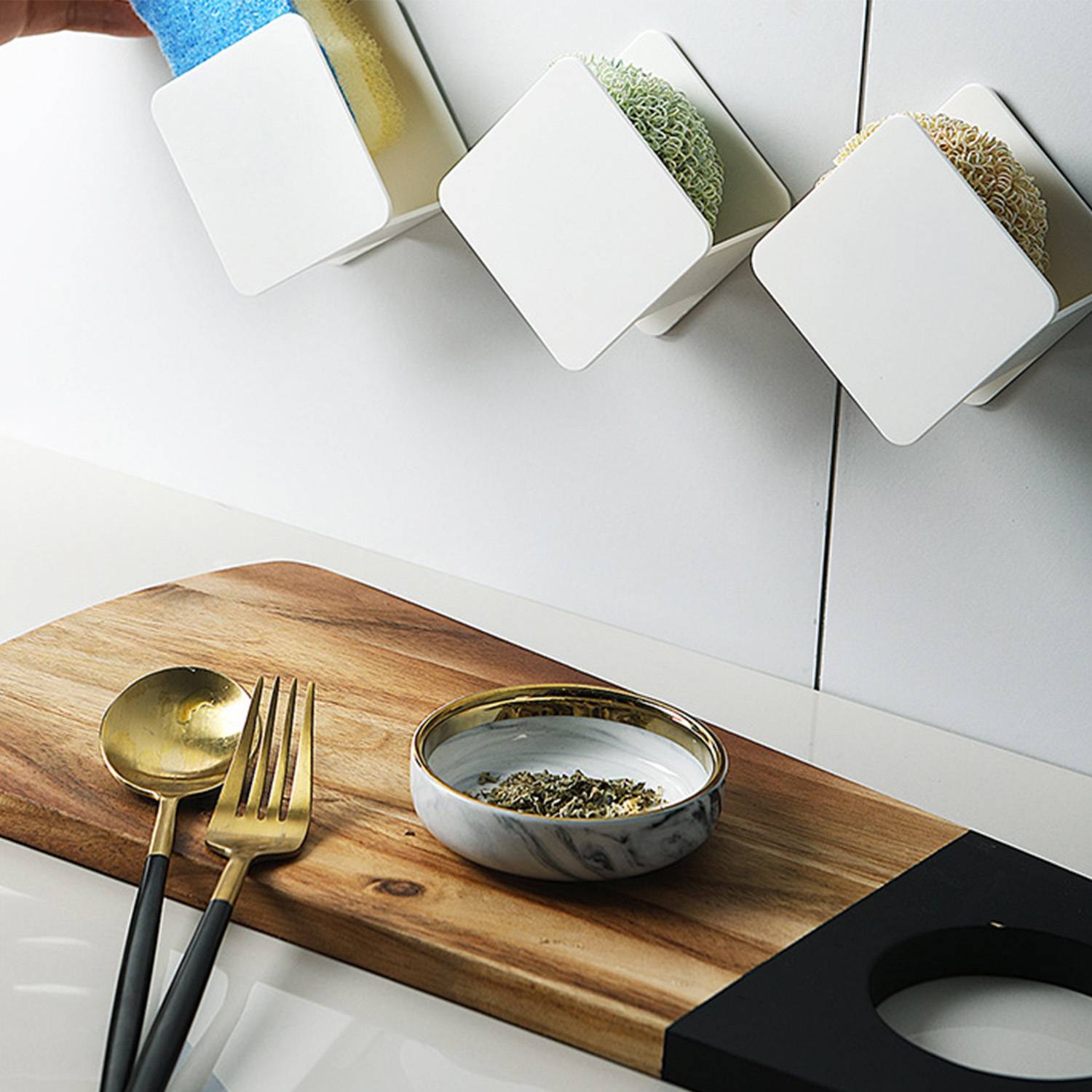 Kitchen Sink Dish Sponge Drain Rack ABS 3