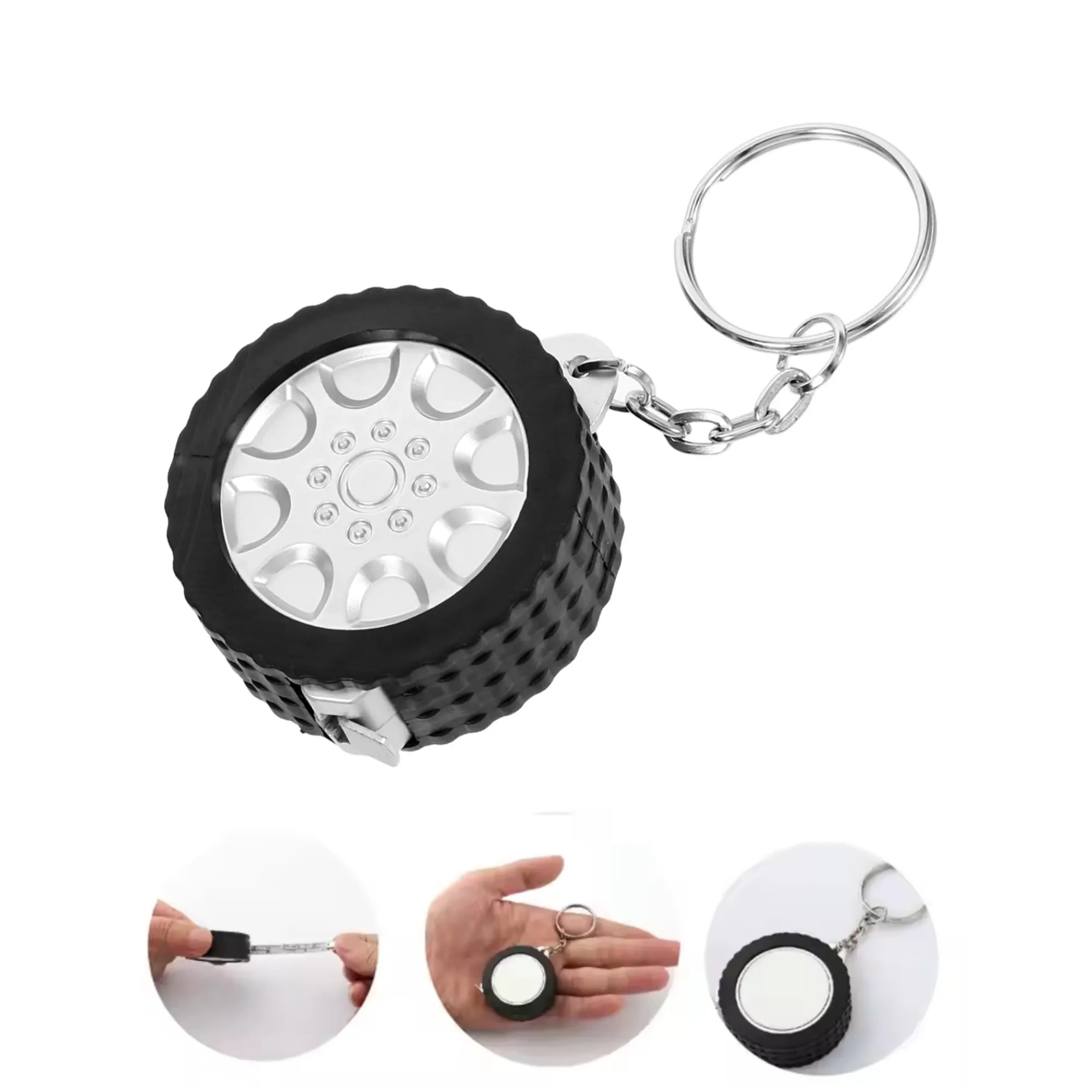 Small Tire-Shaped Tape Measure Keychain 4