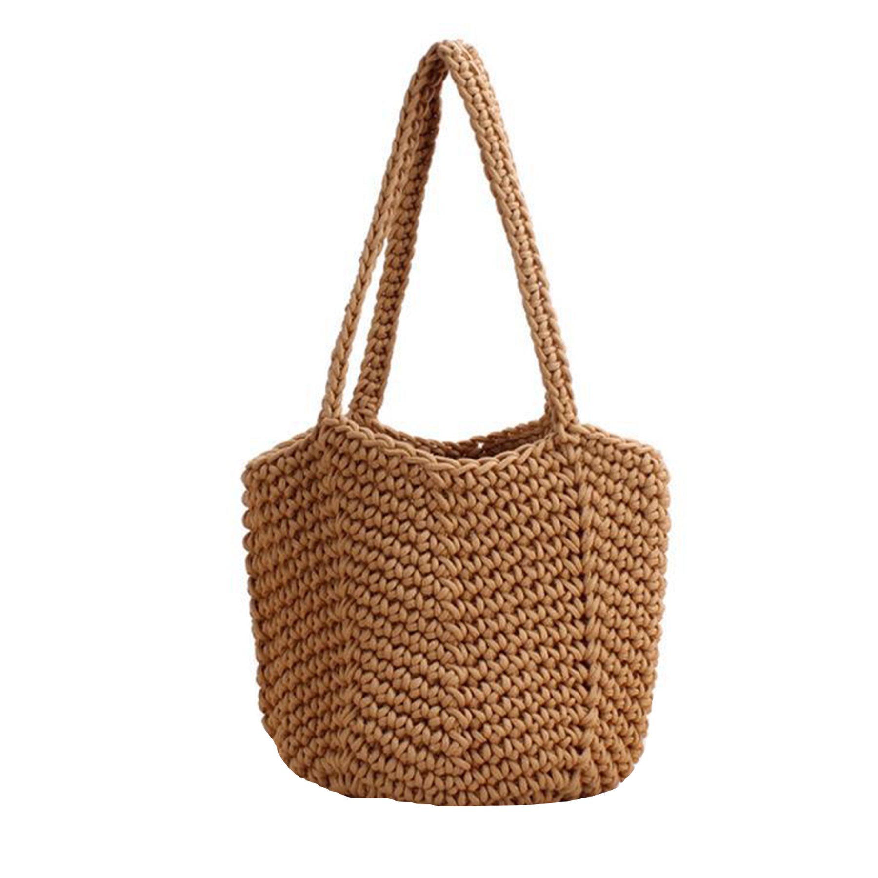 Jute Women Cotton Knitted Tote Bag Mesh Beach Bag, custom tote bag with logo imprint 6