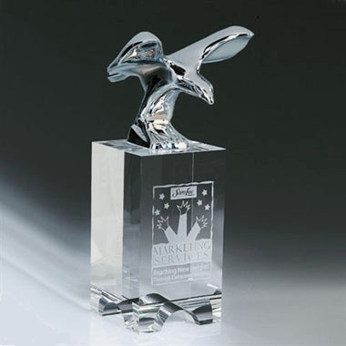 Chrome Plated Metal Eagle Optical Crystal Base 1