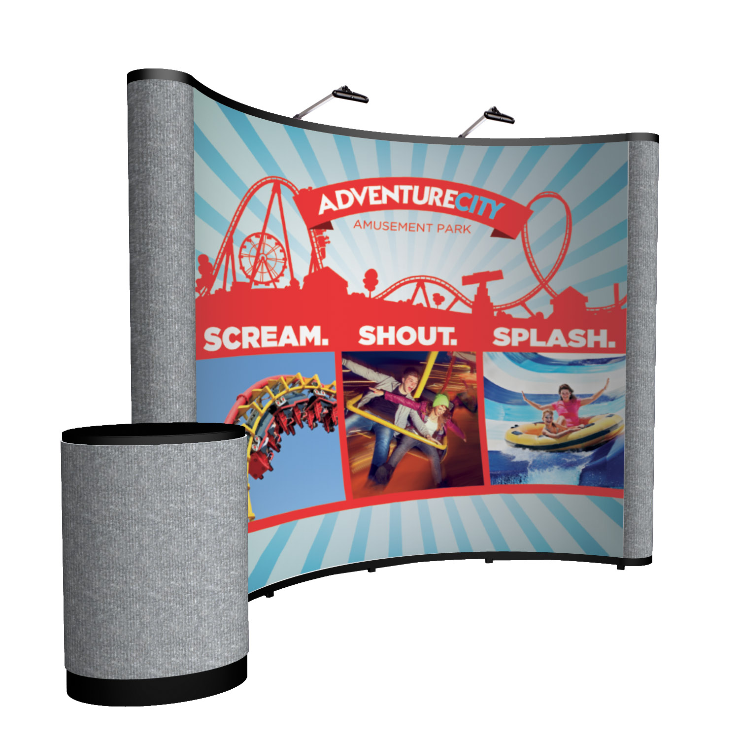 10' Curved Show 'N Rise Floor Display Kit (Mural with Fabric Ends) 3