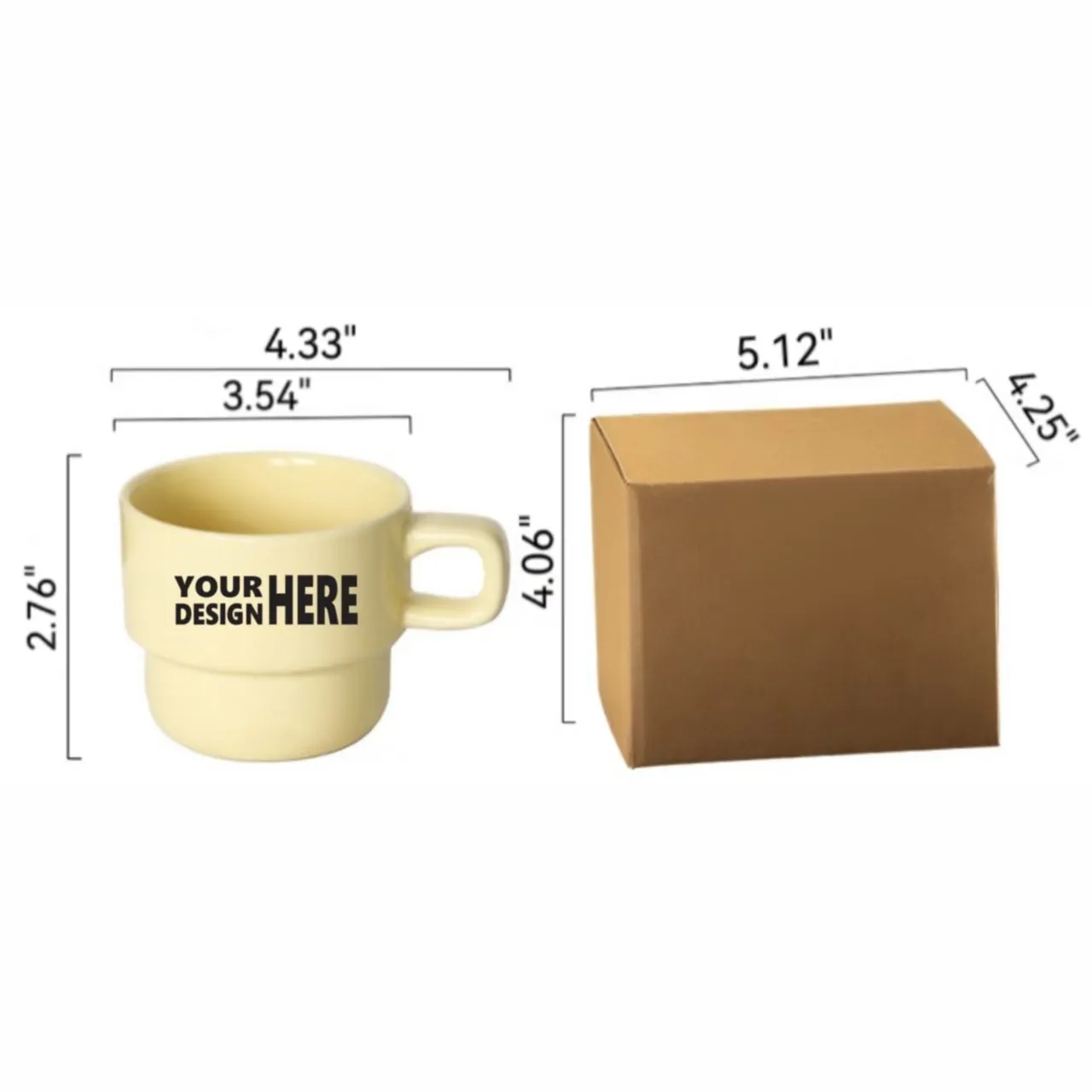 Stackable Ceramic Mug, Custom Logo, Wedding Favor, Home Use 3
