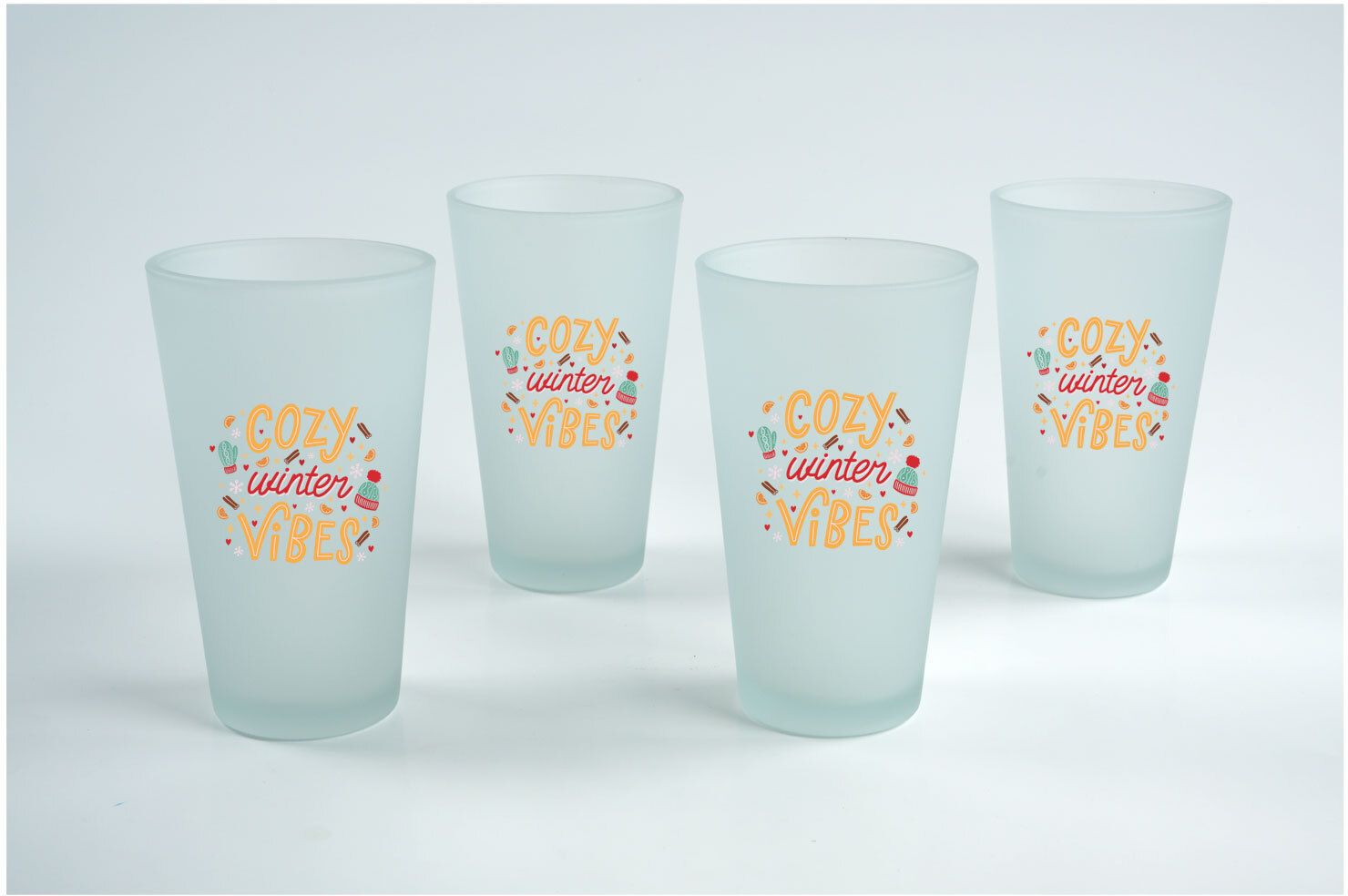 FROSTED PINT GLASS GIFT SET OF 4 8