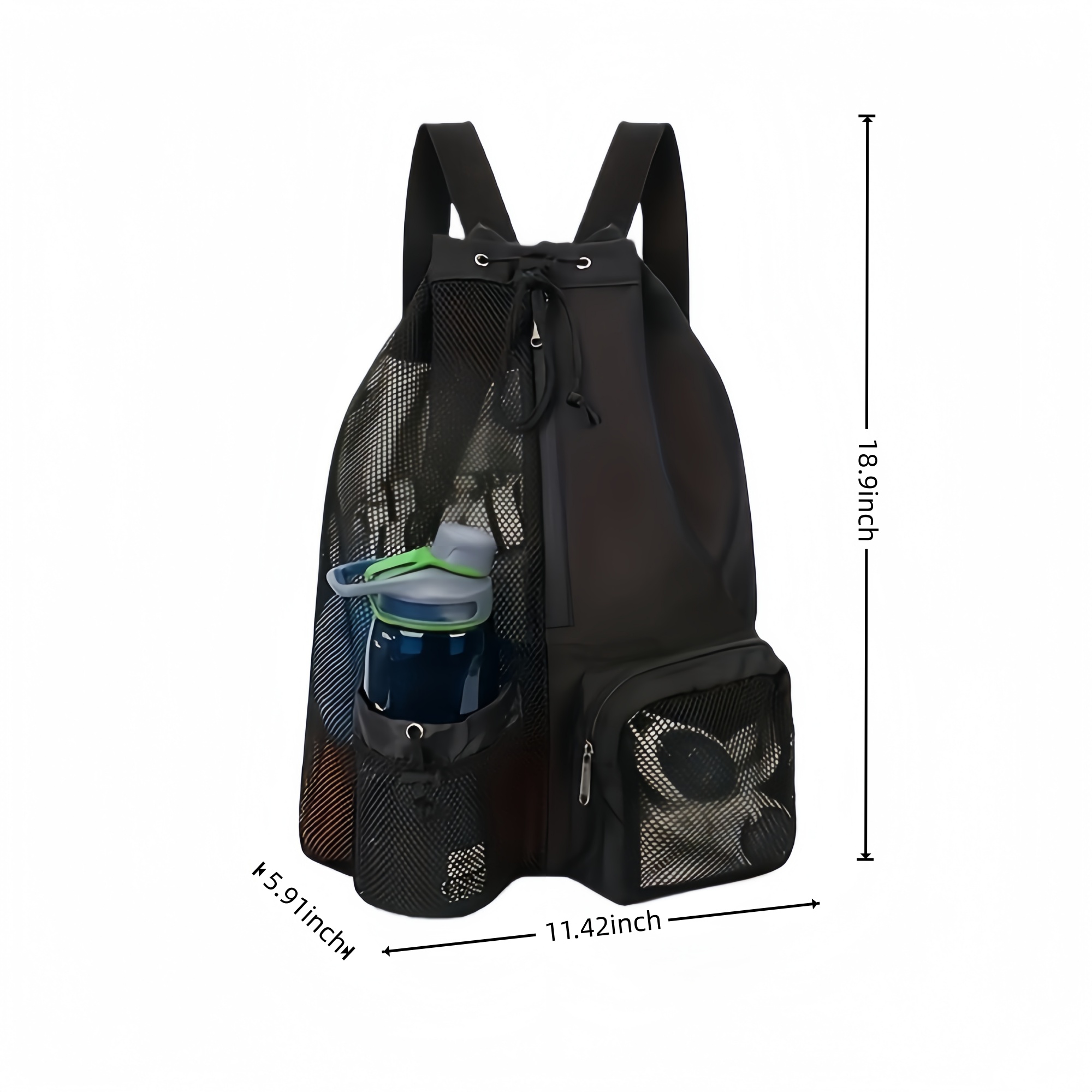 Swimming Bag With Mesh Drawstring Backpack 3