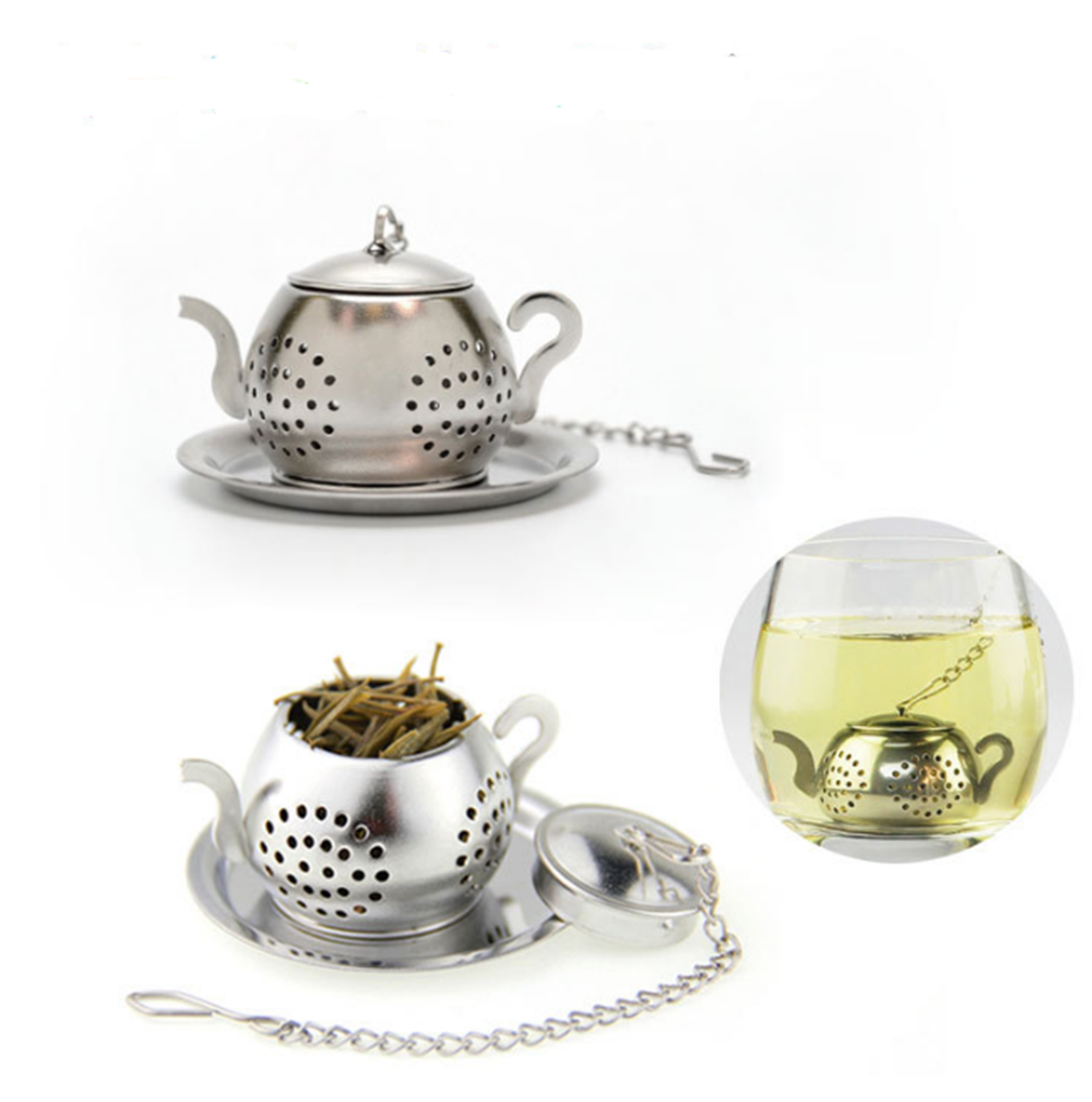 Stainless Steel Teapot Shape Tea Leaf Infuser 15