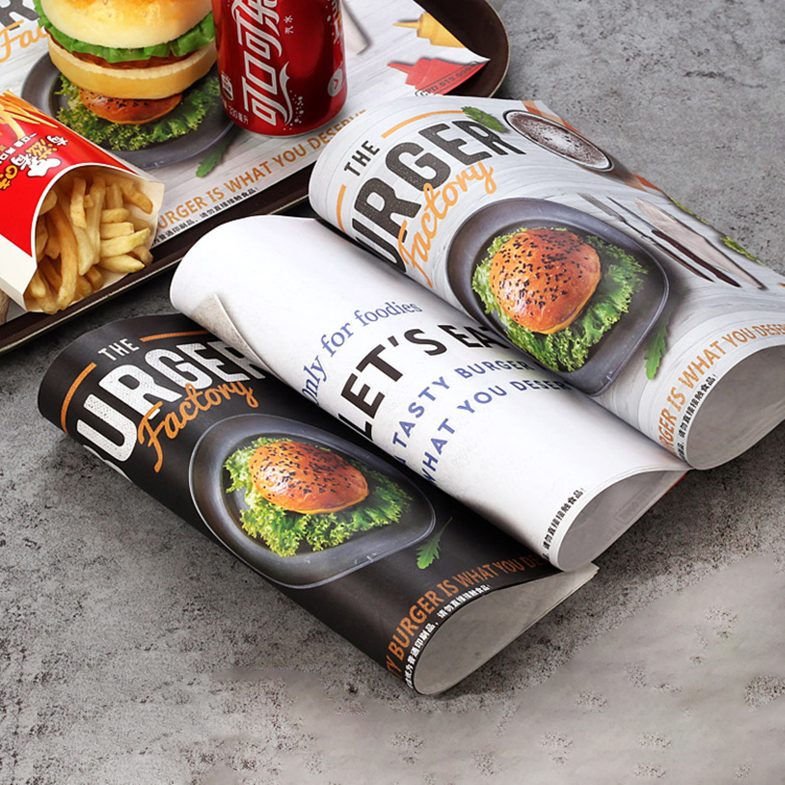 Customized Food Hamburger Wrapper Paper Basket Liners Wrapping Tissue 10