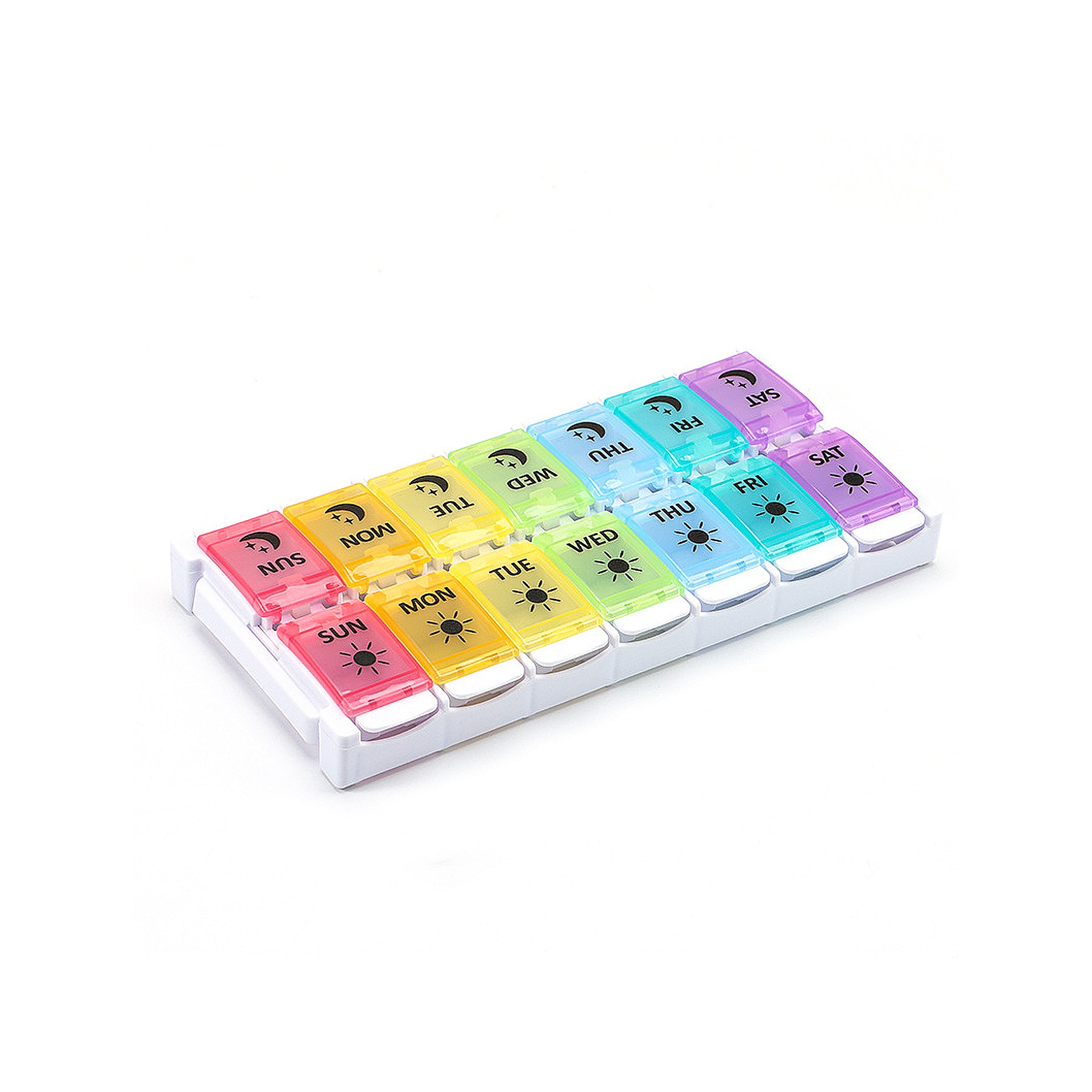 Double Row Pill Storage Box With Push Button Pop-Up Design 4