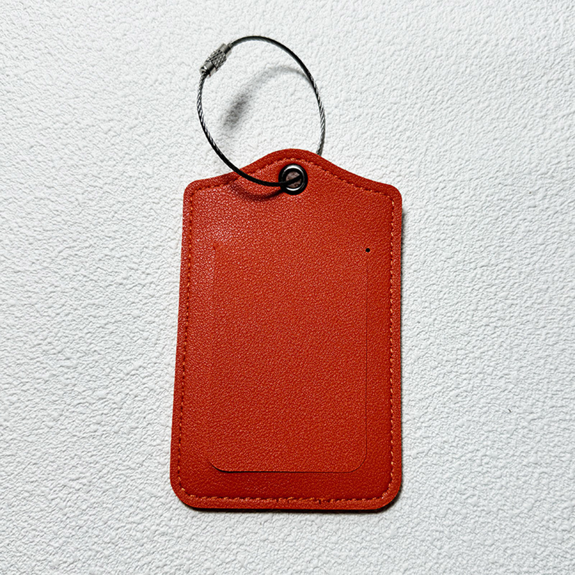 Premium PU Leather Luggage Tags with Stainless Steel Loop 5