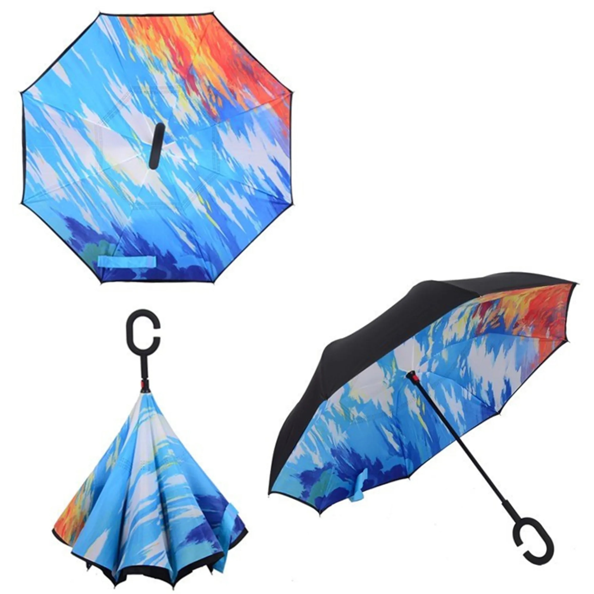Double Layer Inversion Umbrella W/ C-Handle 14