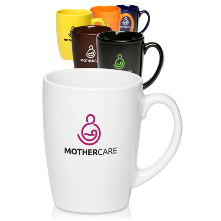 12 oz. Curved Java Coffee Mug - Colors 3