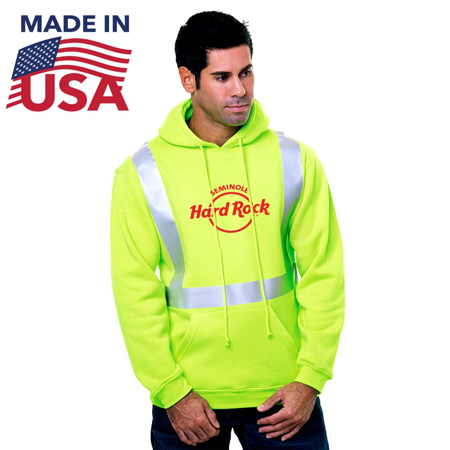 USA-Made Pre-Shrunk Class 2 Safety Pullover Hoodie 1