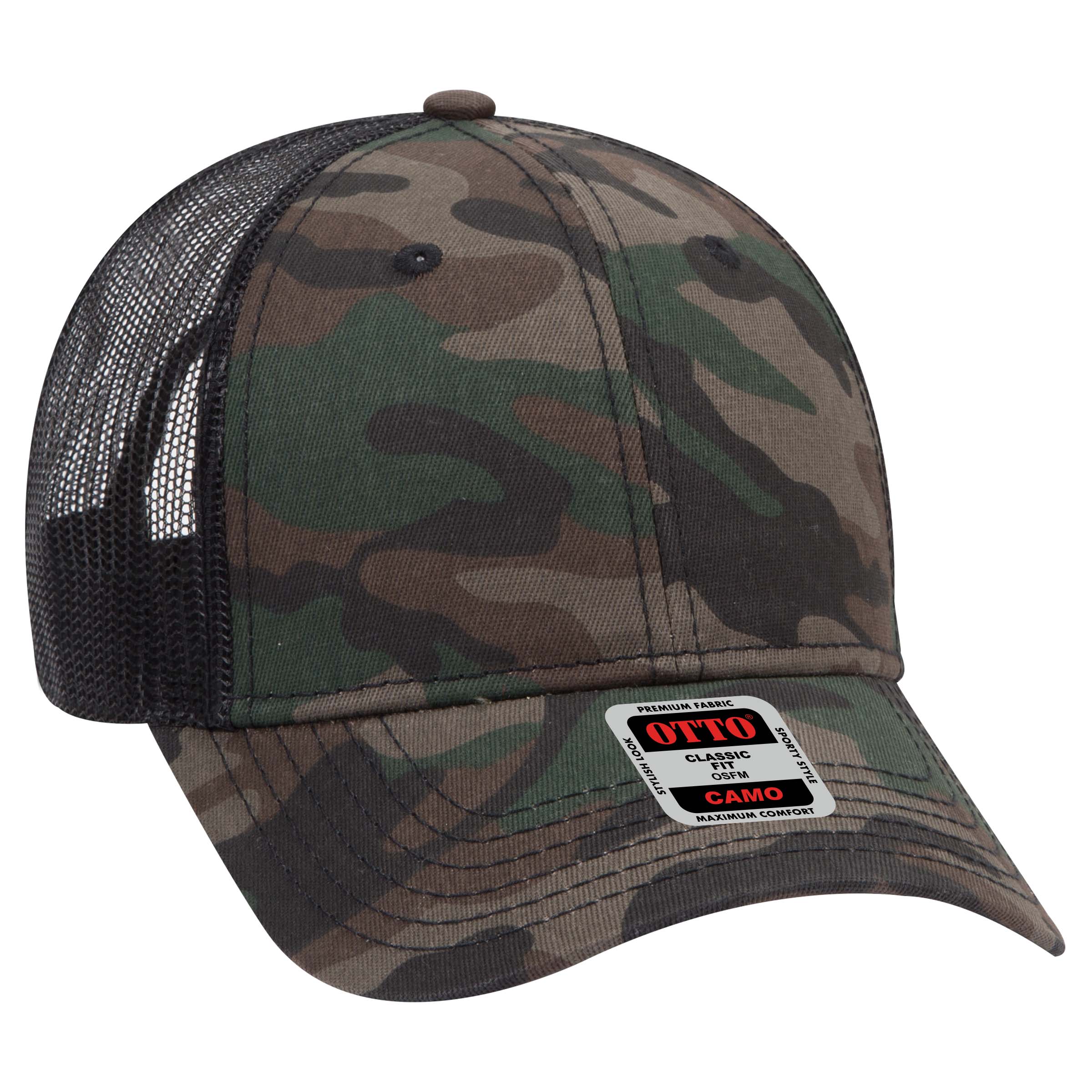 OTTO CAP® Camouflage 6 Panel Low Profile Mesh Back Trucker Hat 7