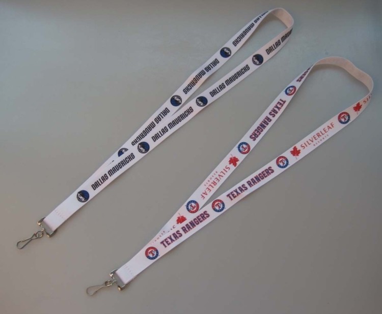 White Color Nylon Material Lanyards With Heat Transfer Printing Art. 1