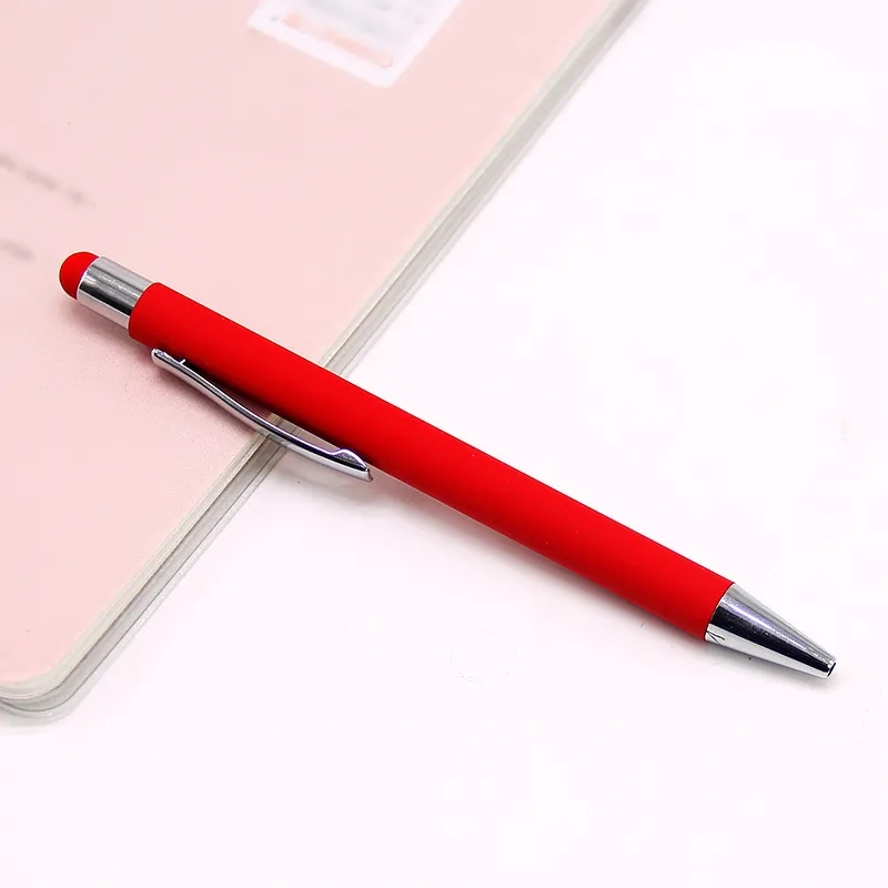 Rubberized Metal Ballpoint Pen with Stylus 6