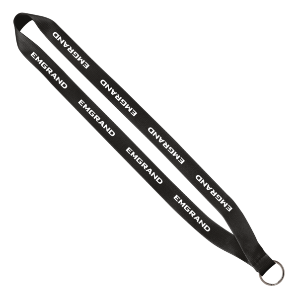 3/4" Polyester Lanyard with Sewn Silver Metal Split-Ring 121