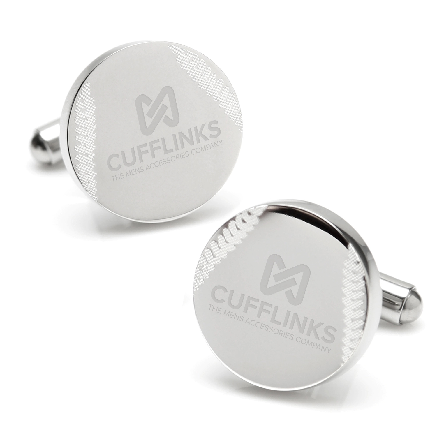 Stainless Steel Engravable Baseball Cufflinks