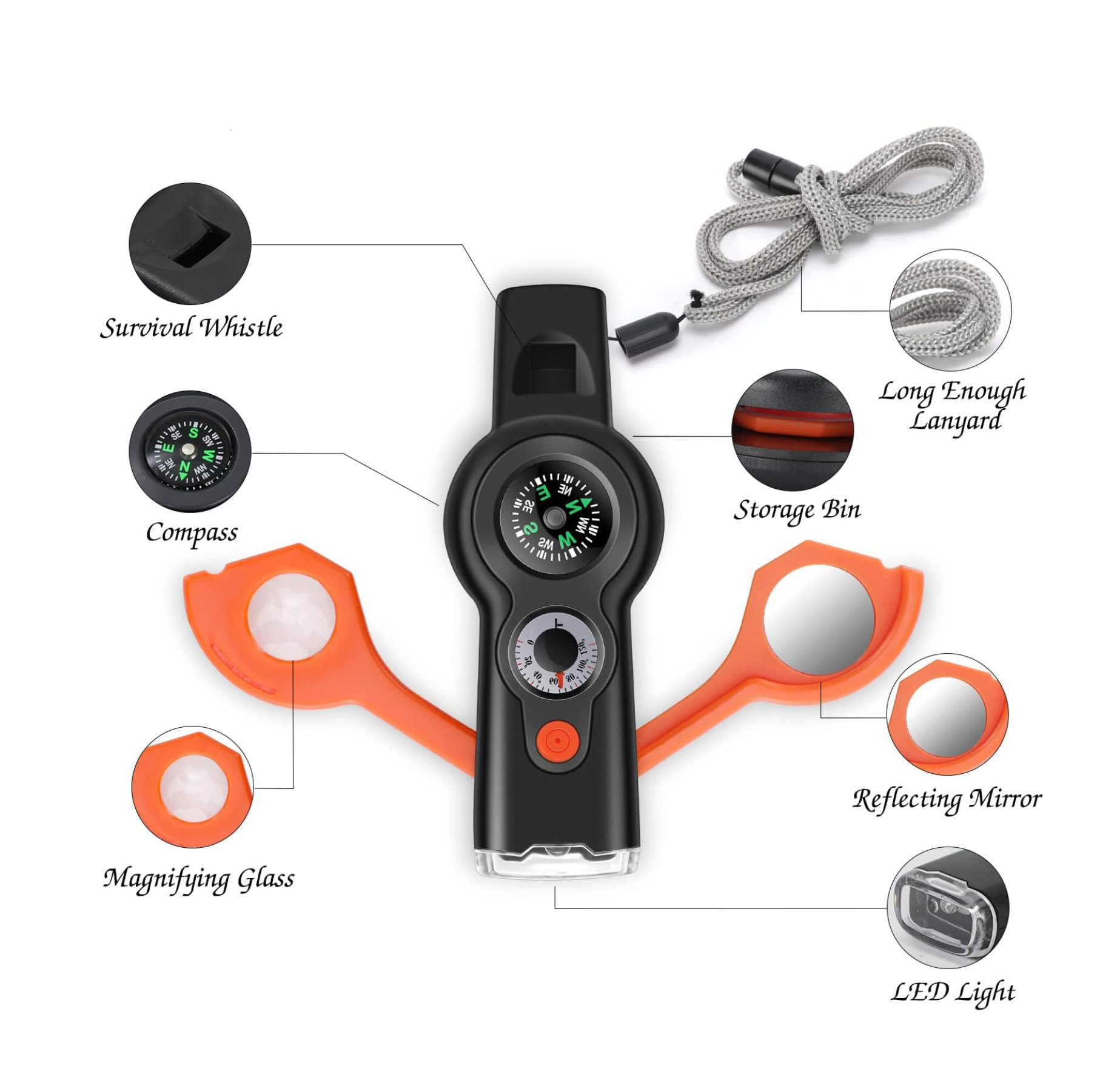7 in 1 Outdoor Emergency Survival Whistle 2