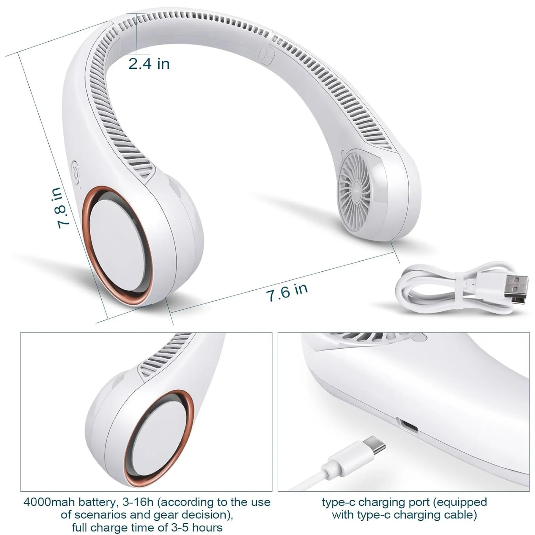 Protable Bladeless Ceiling Neck Fan 1