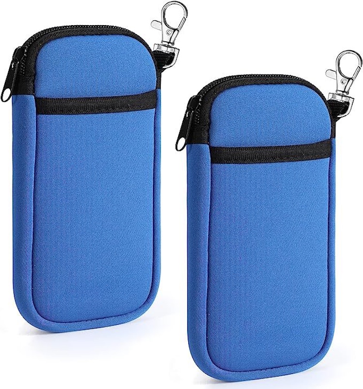 Neoprene Eyeglasses Pouch with Zipper & Carabiner Hook 7