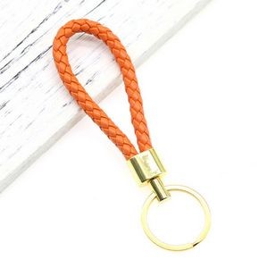 Stylish Weaved PU Leather Keychain with Metal Buckle 18