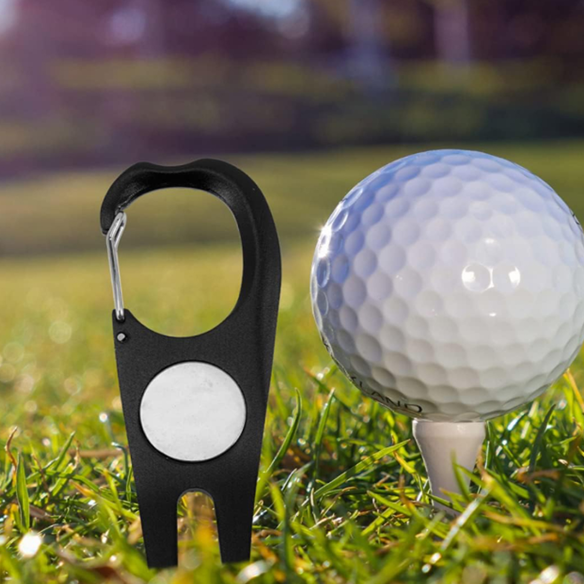 Golf Divot Tool with Bottle Opener and Carabiner Clip 9