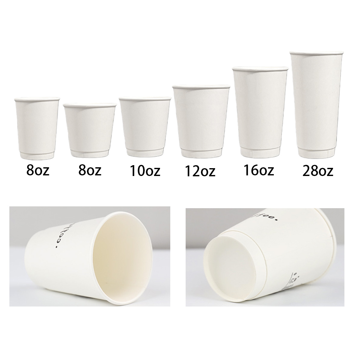 12oz Disposable White Double-Layer Paper Cup 3