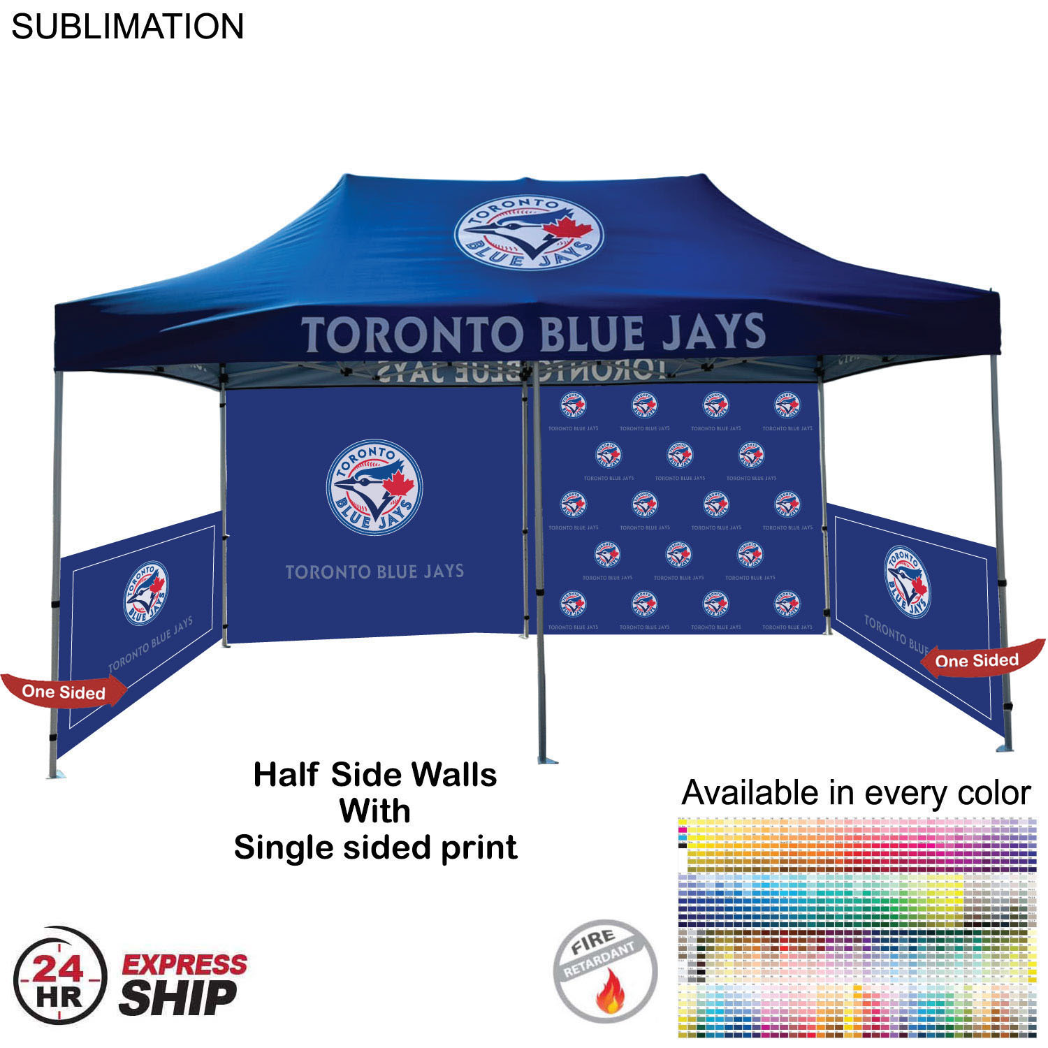 24 Hr Express Ship - Half Side Wall for 10x20 Tent Kit, Sublimated, Single Sided Print 5