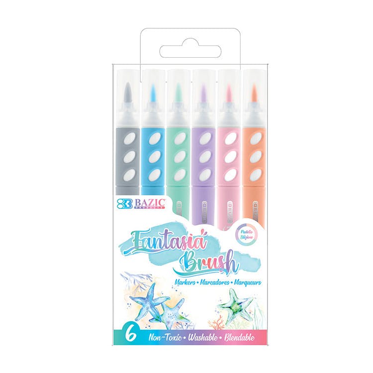 Pastel Brush Markers - Assorted 6 Pack 1