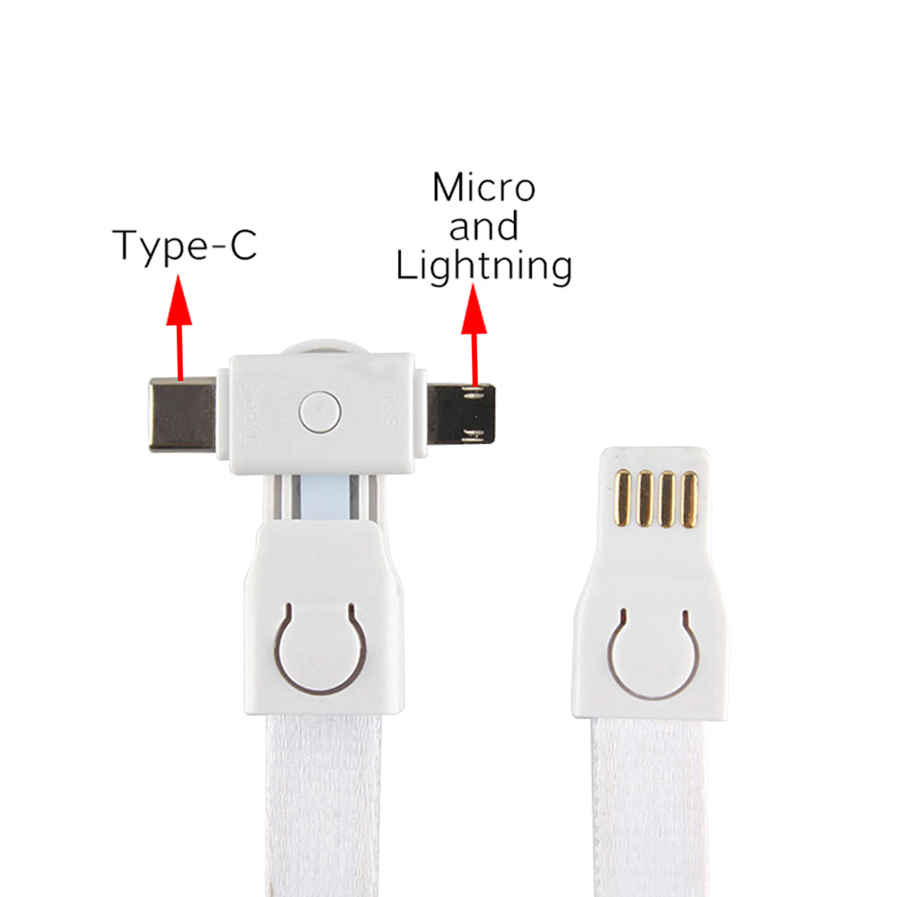 3-in-1 Polyester Wrist Lanyard Cable 7