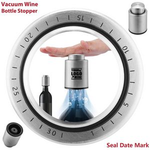 Durable Metal Vacuum Wine Bottle Stopper With Date Mark 14