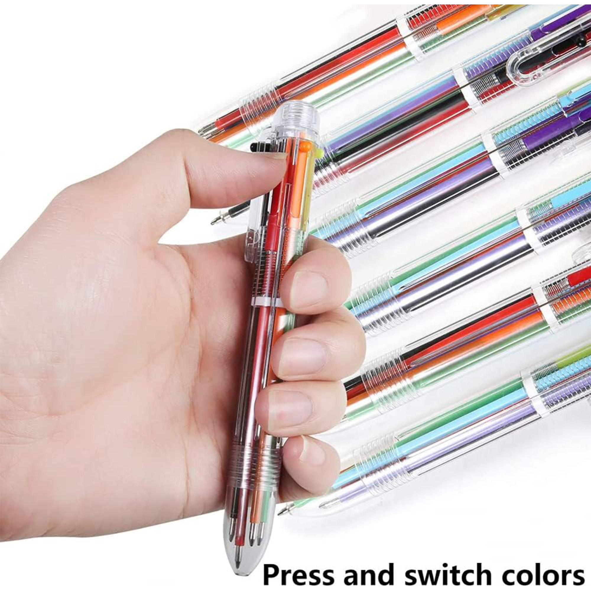 6 In 1 Multi Color Rainbow Push Ballpoint Pen 3
