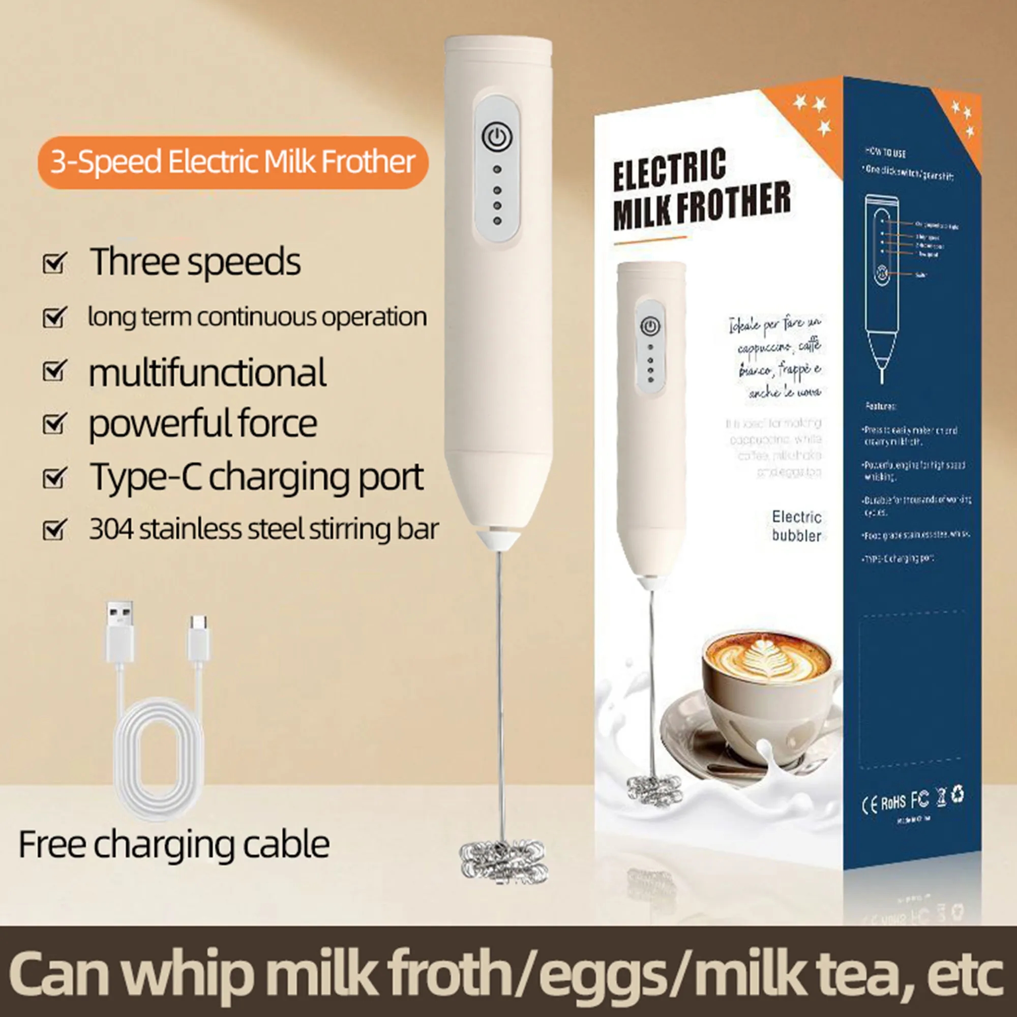 Premium Electric Handheld Milk Frother 10