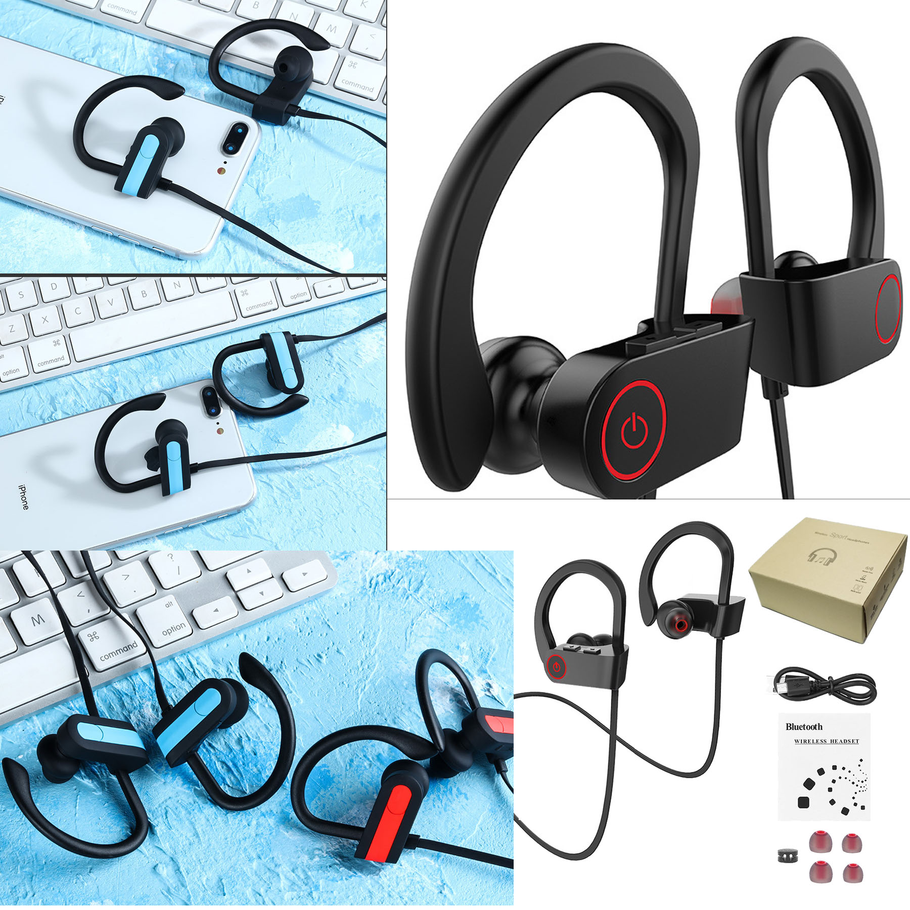 Bluetooth Headphones Wireless Sports Earphones 2