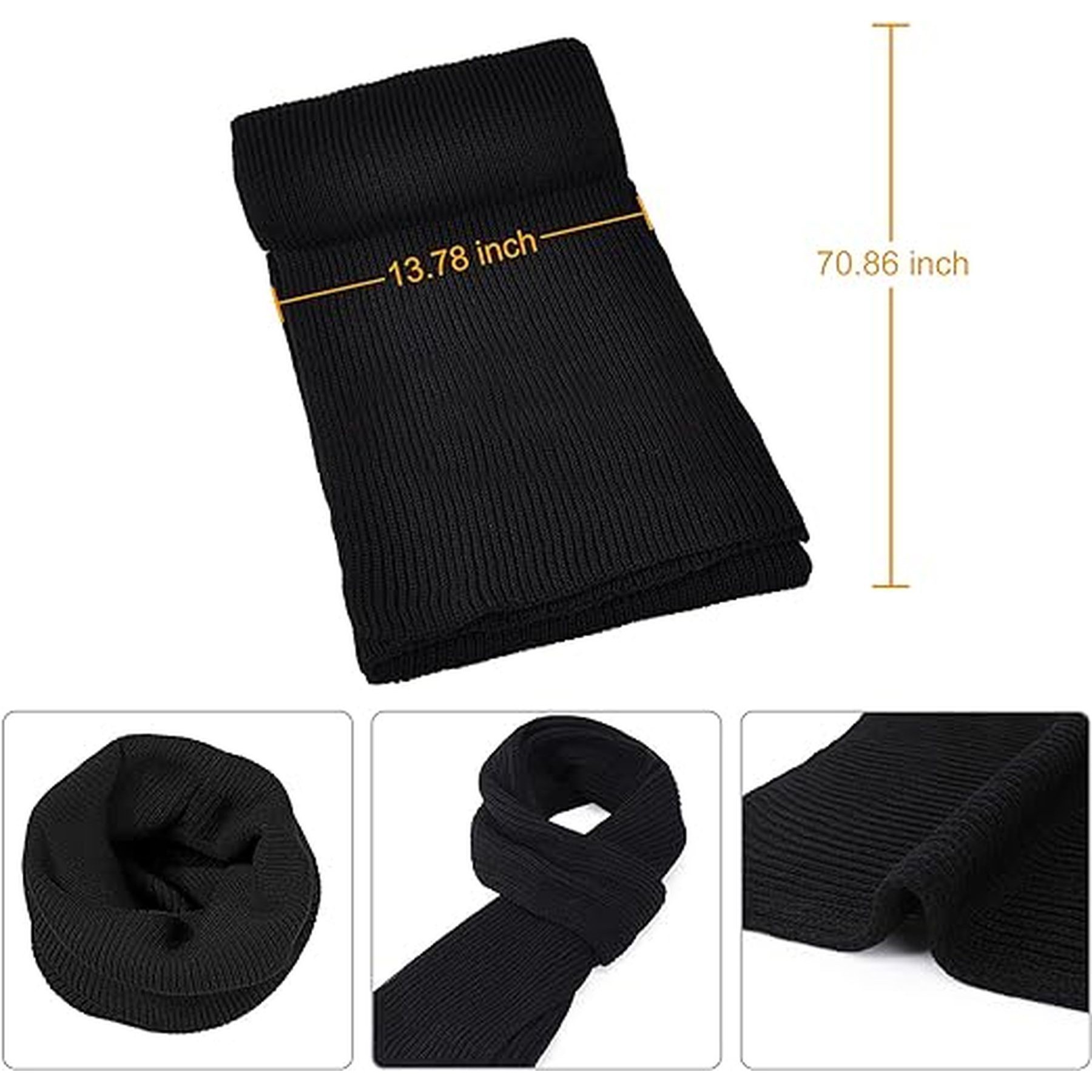 Winter Beanie Hat Warmer Long Scarf Touchscreen Gloves Set 6