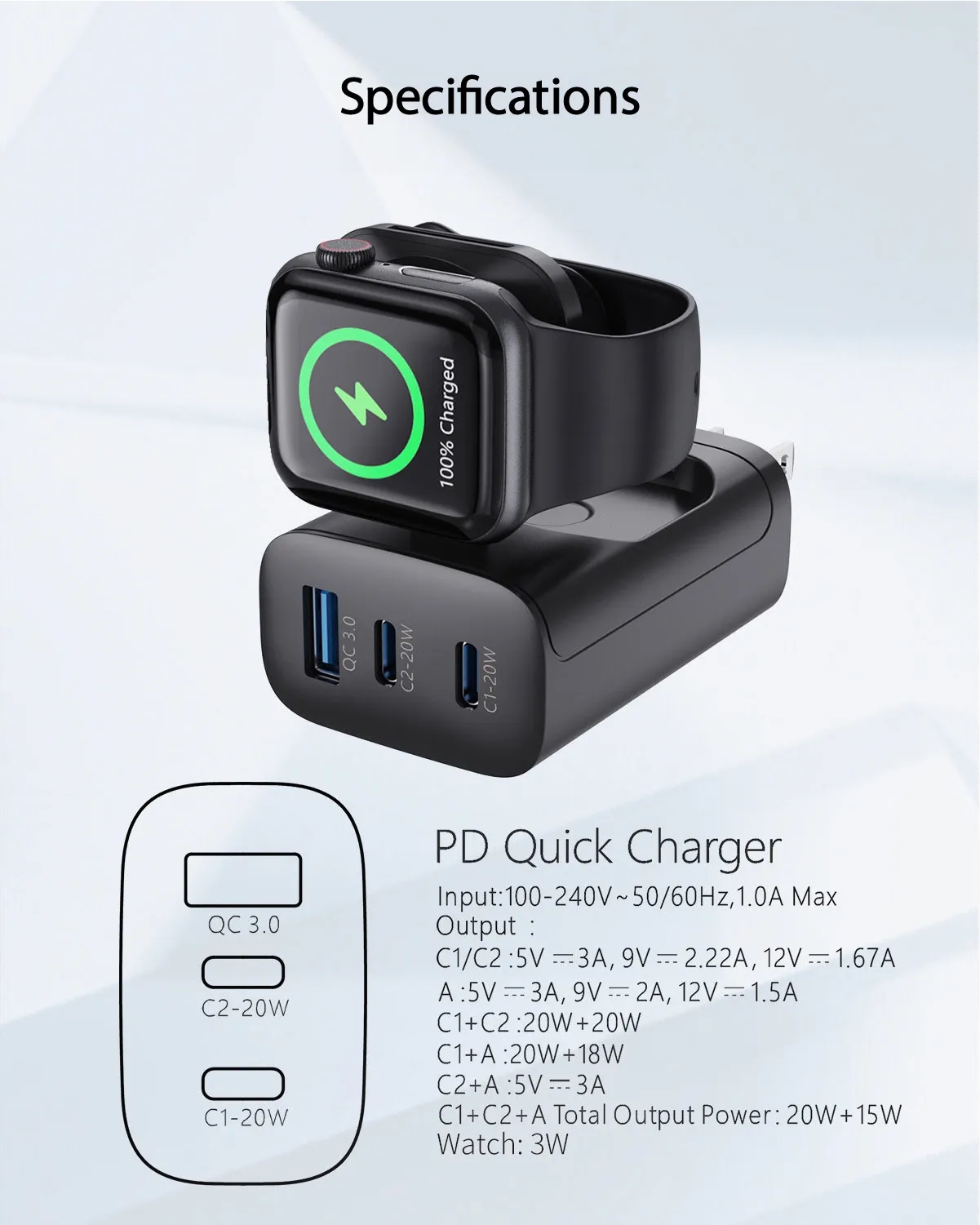 All-in-One Wall Charger with Smart Watch Compatibility 5